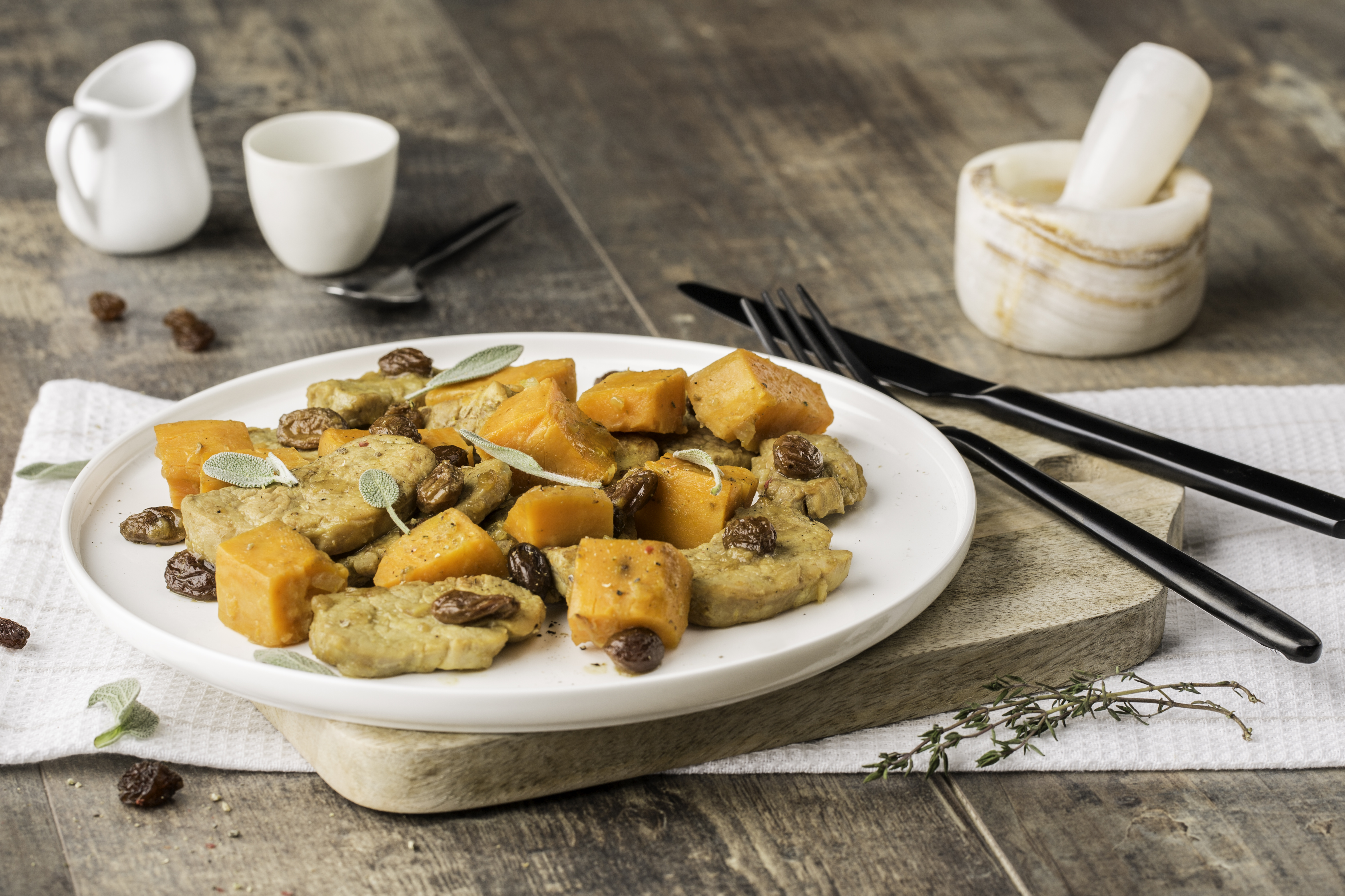 Caril de porco com batata doce
