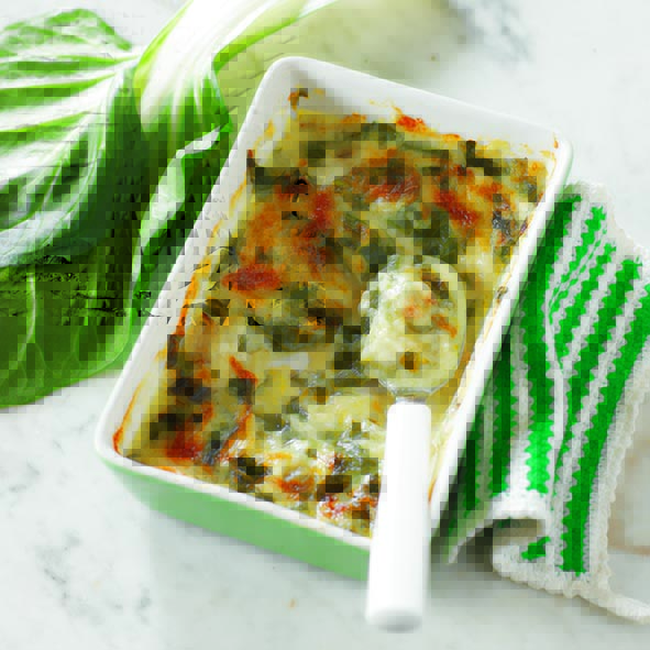 Acelgas gratinadas con salsa bechamel