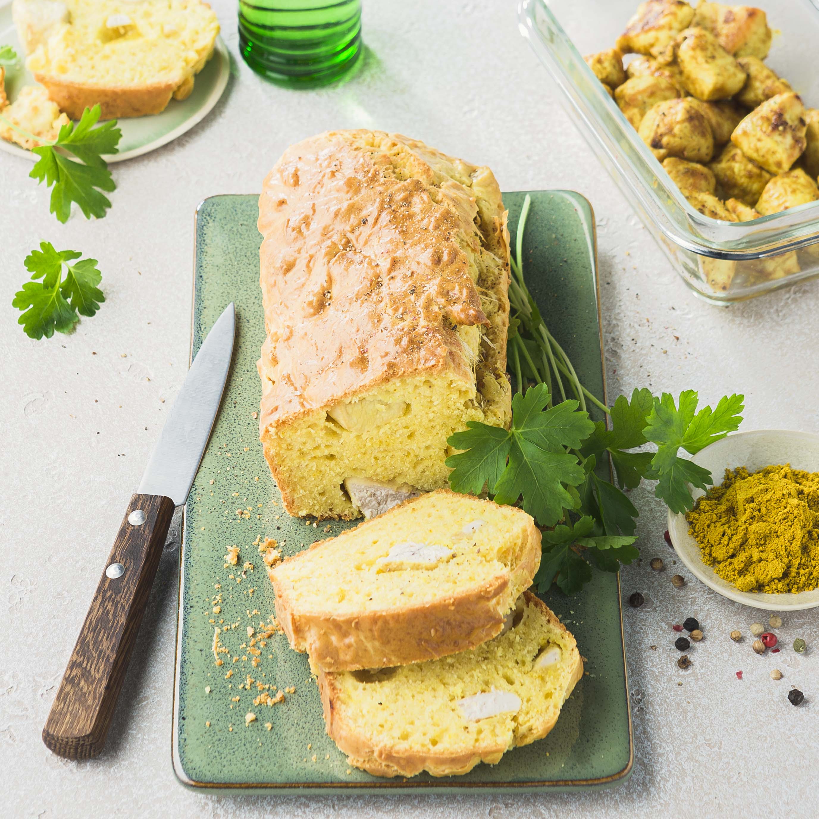 Pastel salado de pollo al curry