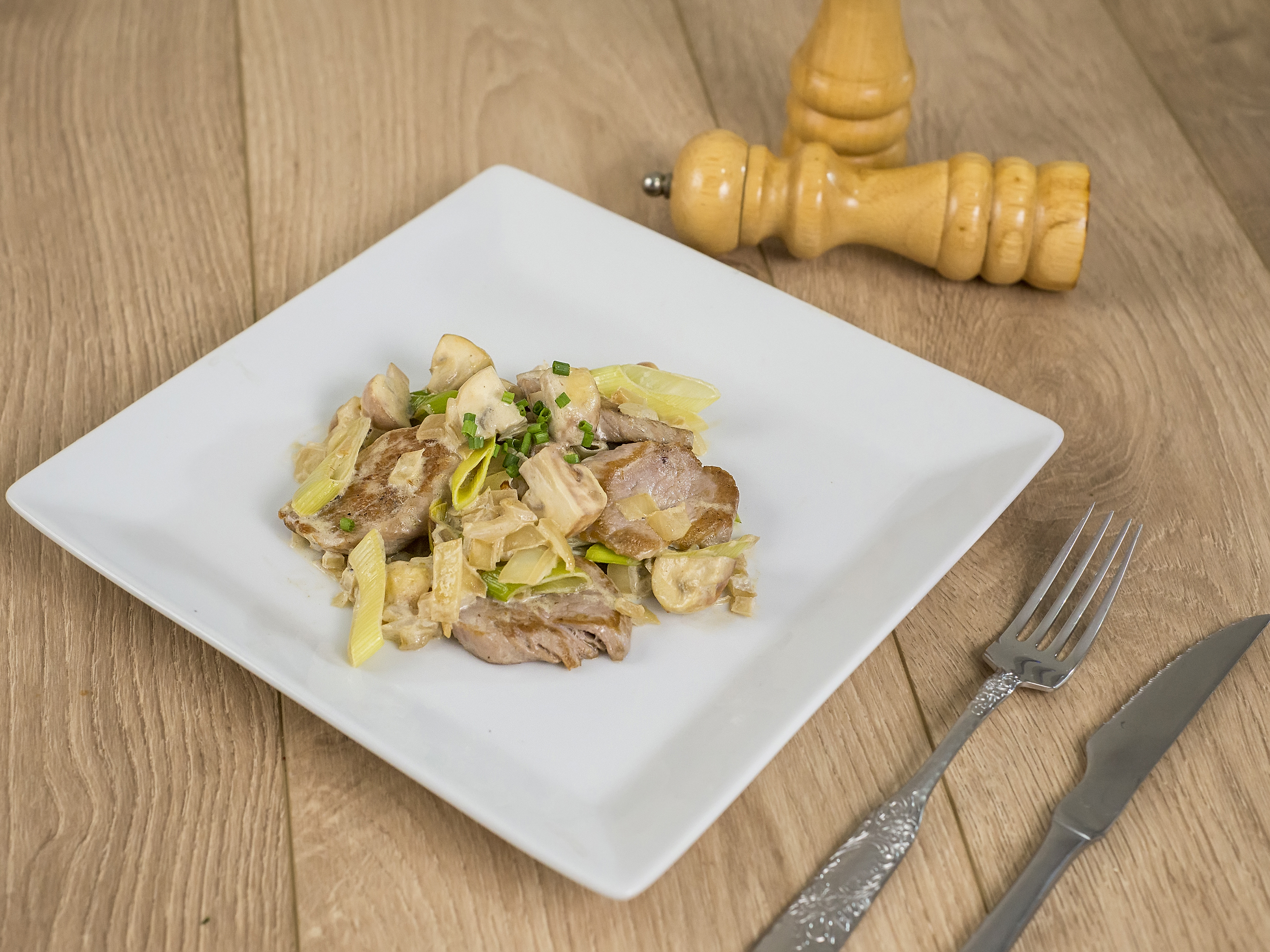 Solomillo con champiñones