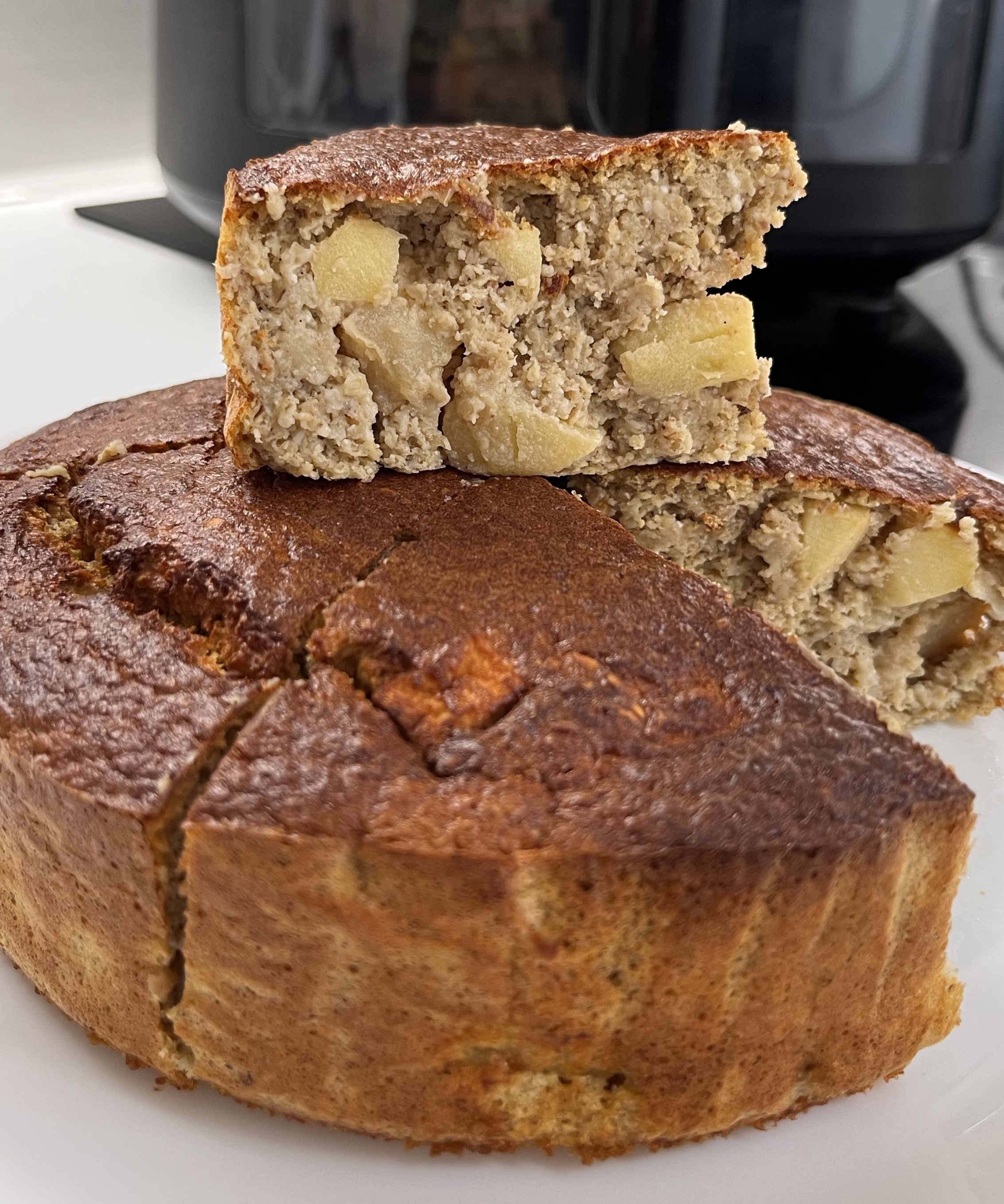 Torta di mele avena e uvetta senza glutine,zucchero e grassi