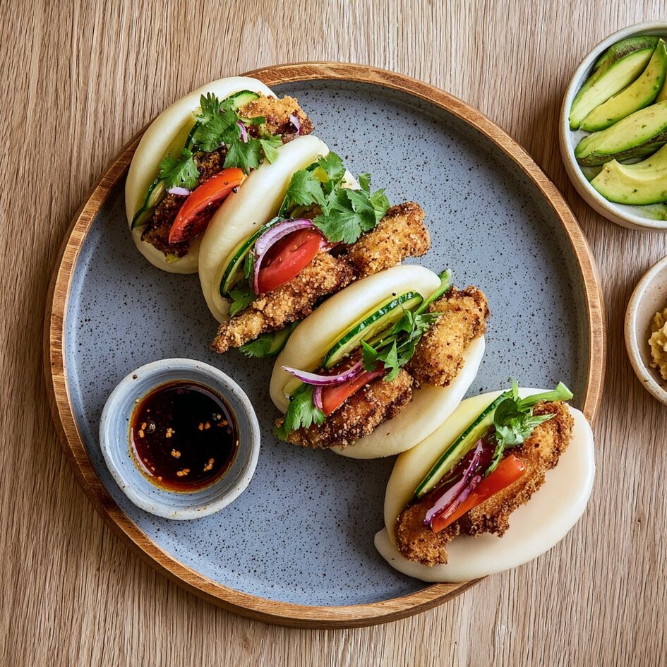 Bao buns com frango crocante