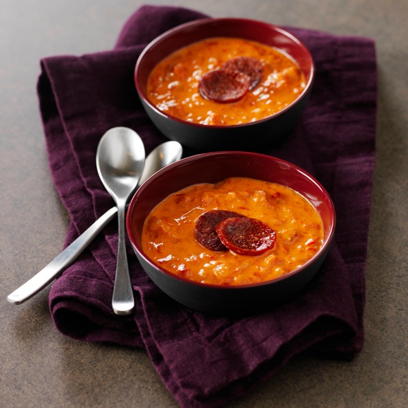 Creme de pimentos com chouriço