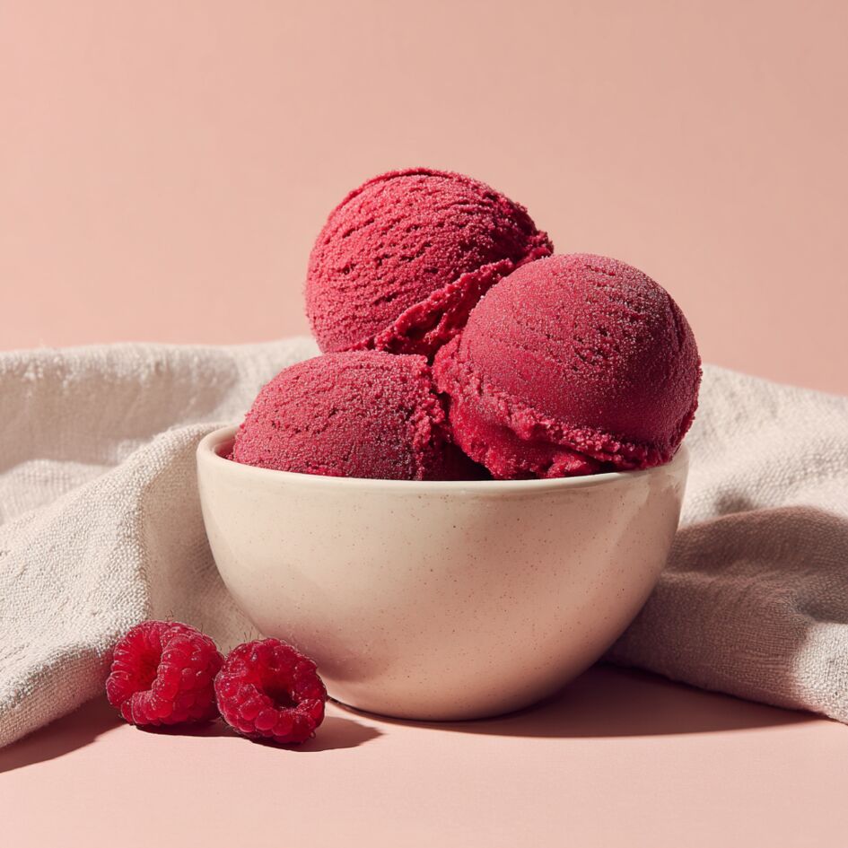 Sorbetto al lampone e sciroppo d'agave