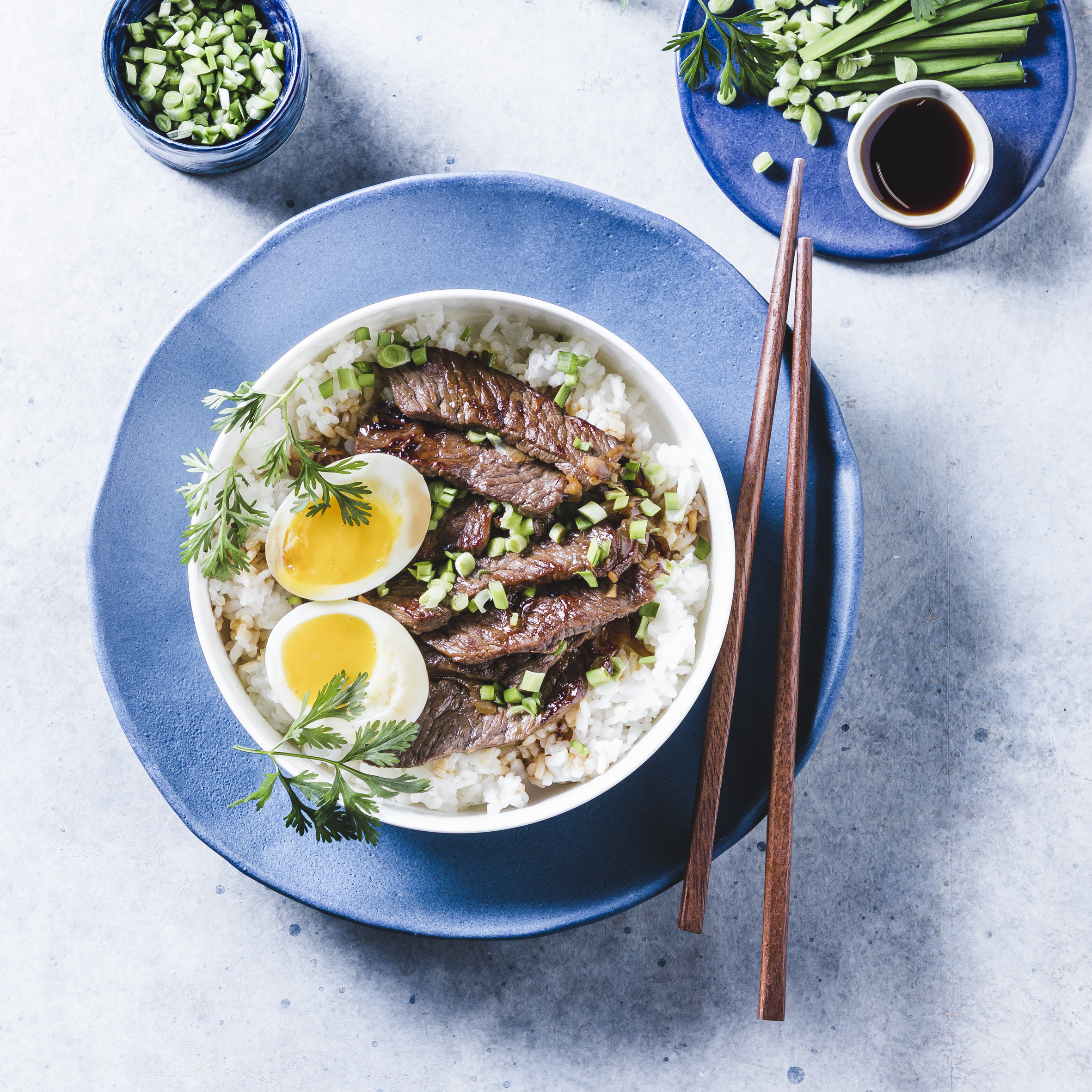 Bowl japonés con gyudon de ternera
