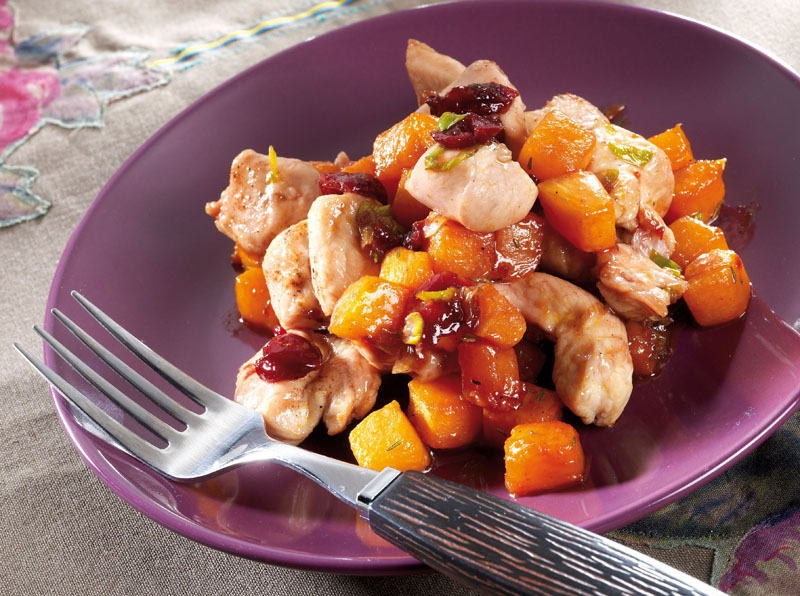 Pute mit Kürbis und Muskatnuss