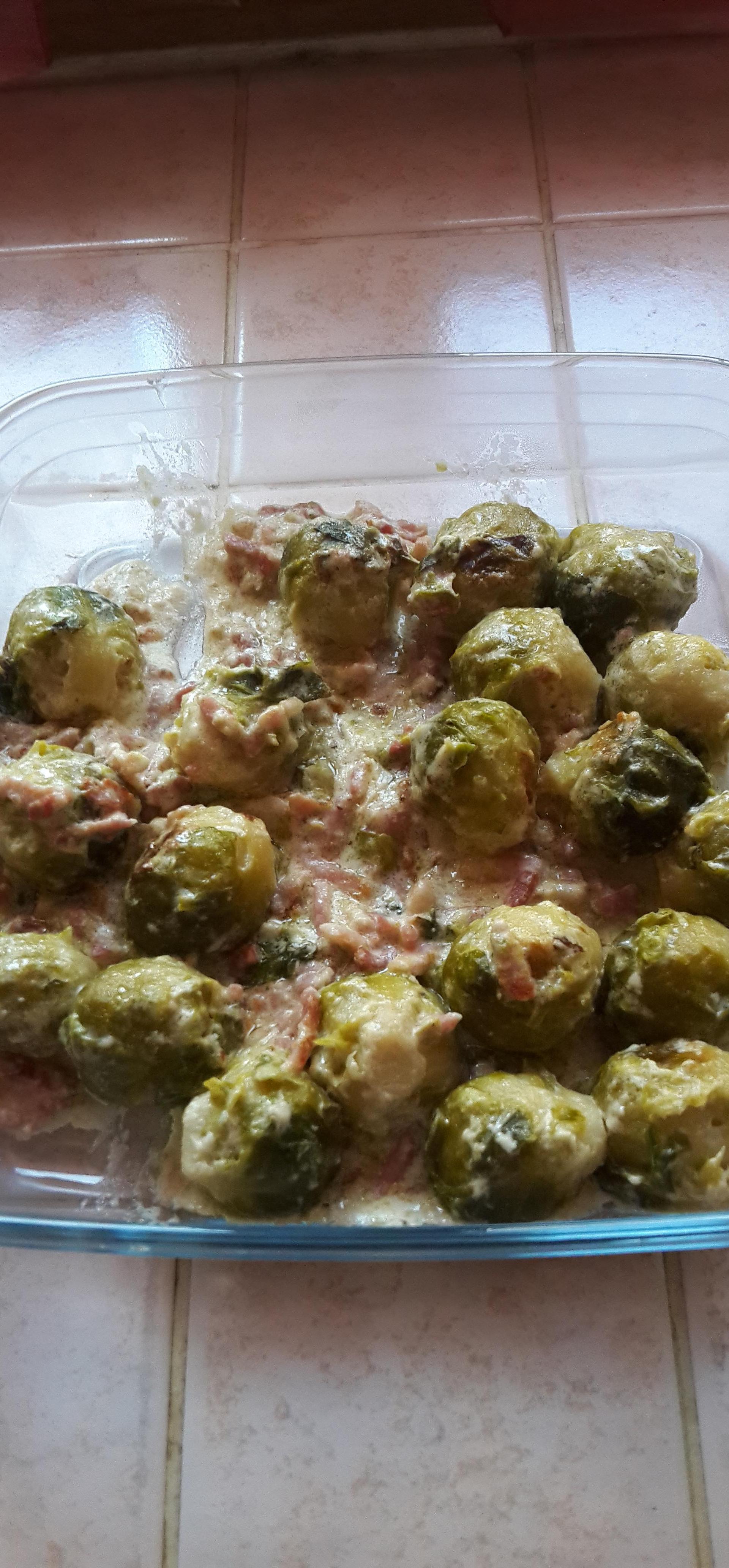 Choux de Bruxelles lardons et crème - Recette Cookeo | Moulinex