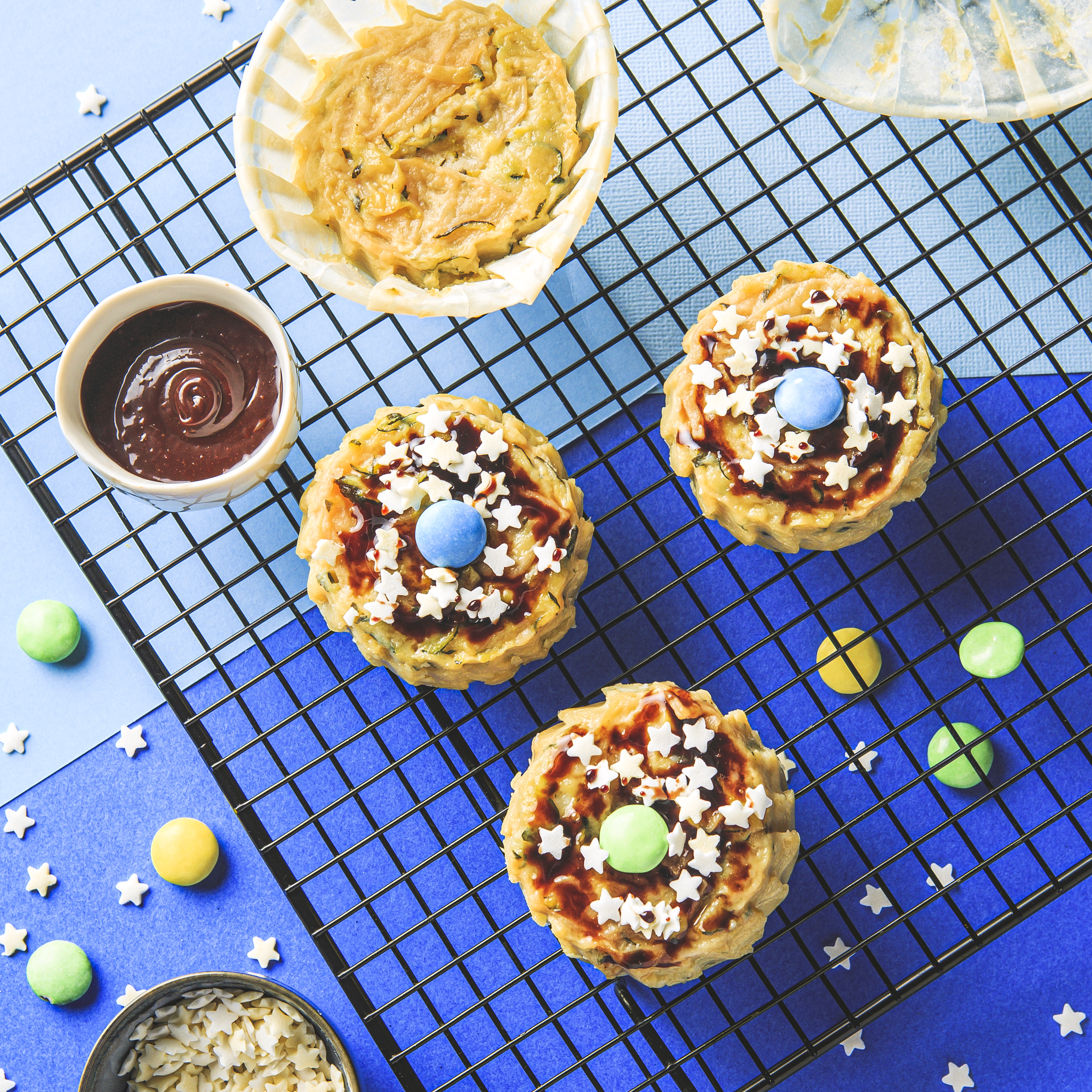 Muffins de calabacín y manzana