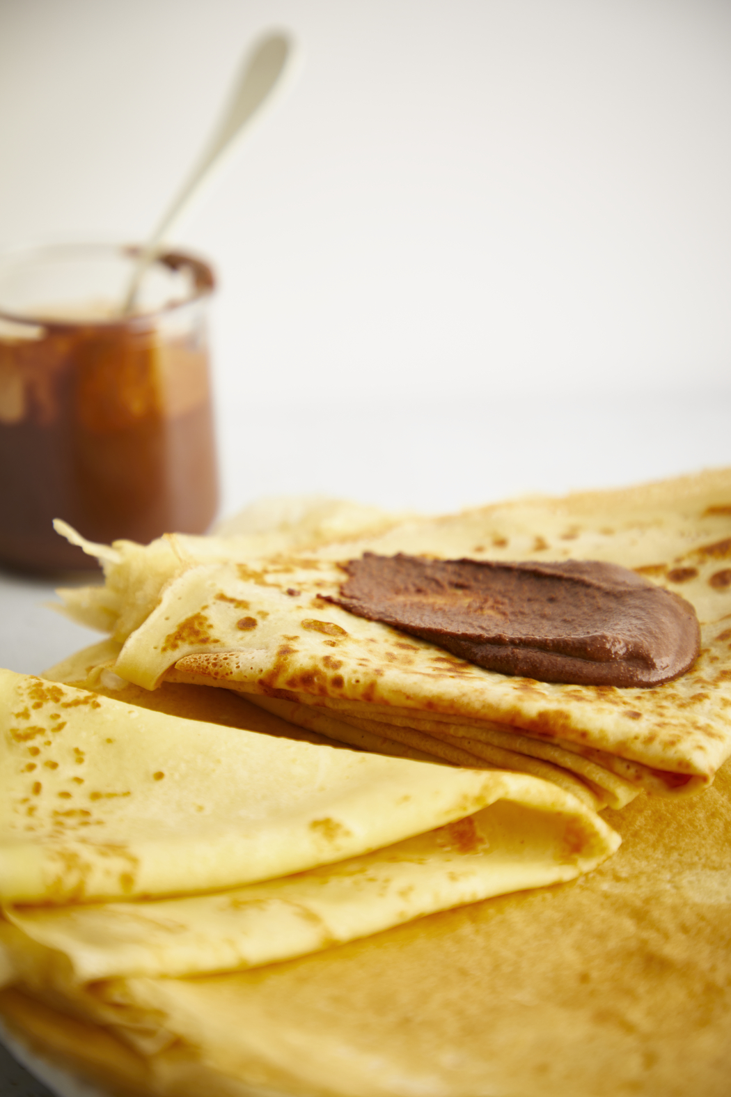 Crepes tradicionais com cobertura de avelã
