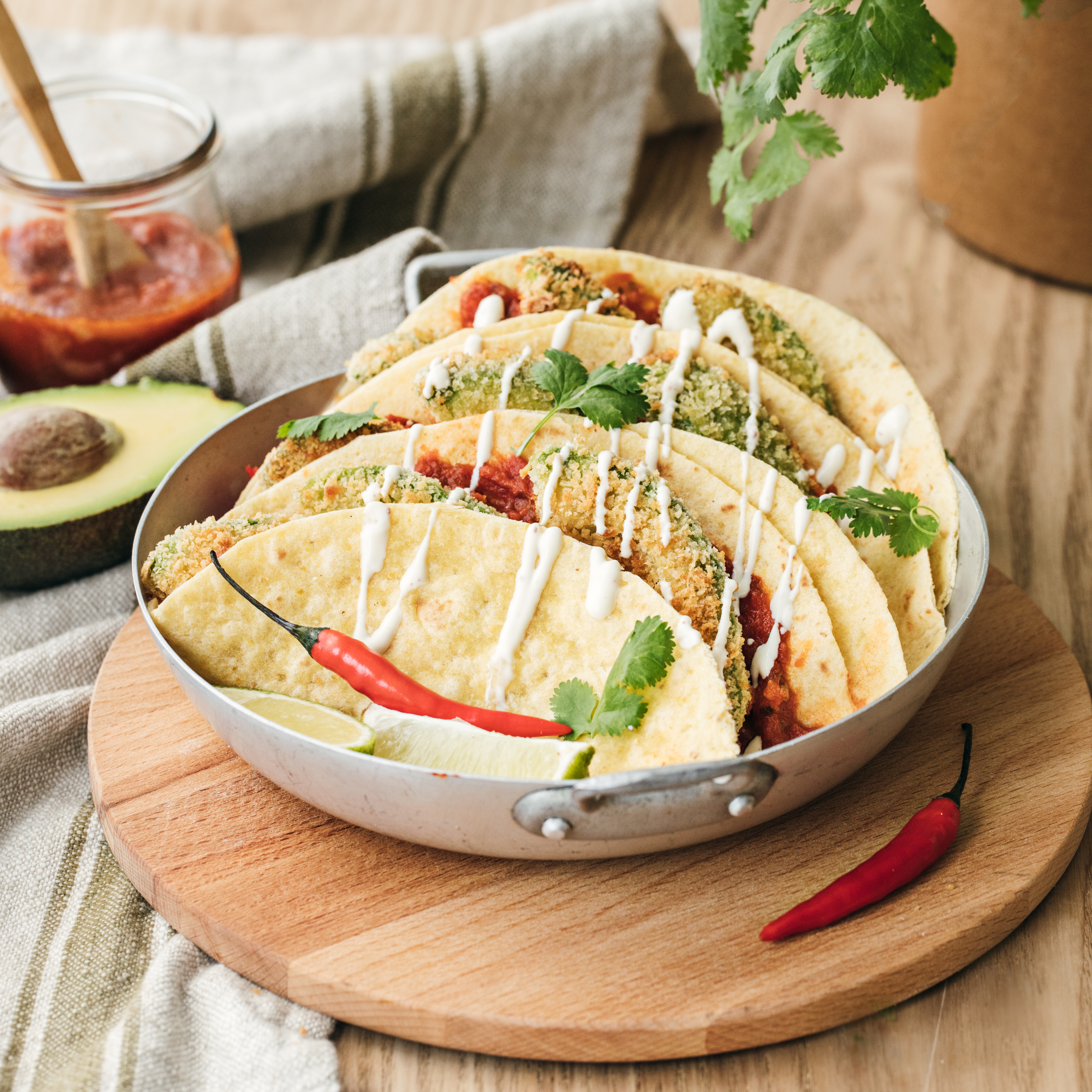 Vegetarische avocado tacos