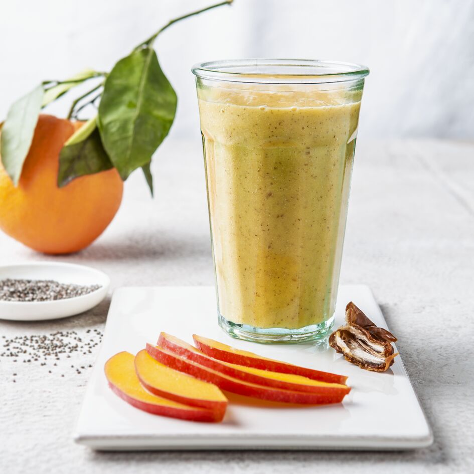 Batido de manga, maracujá e coco