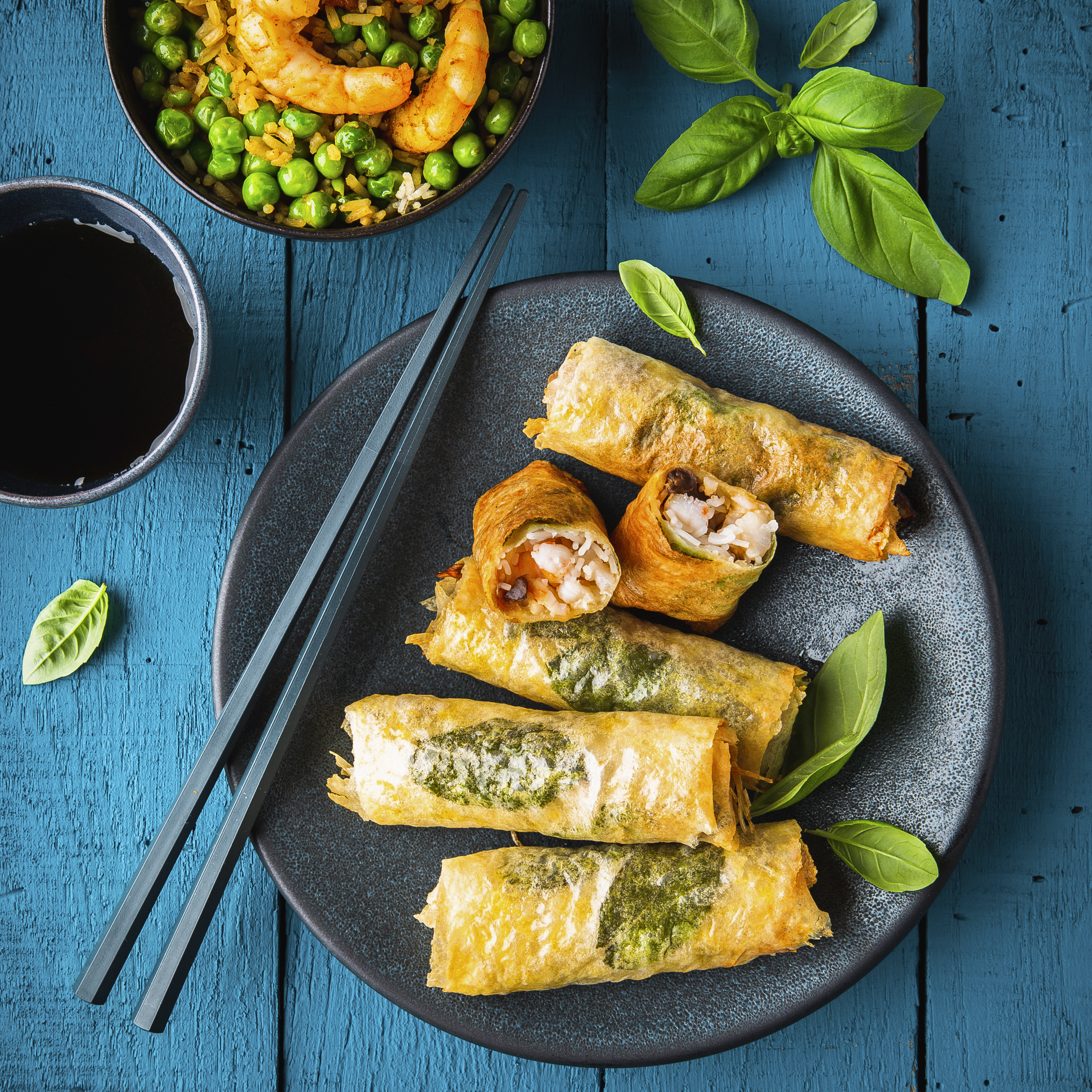 Involtini primavera con gamberi
