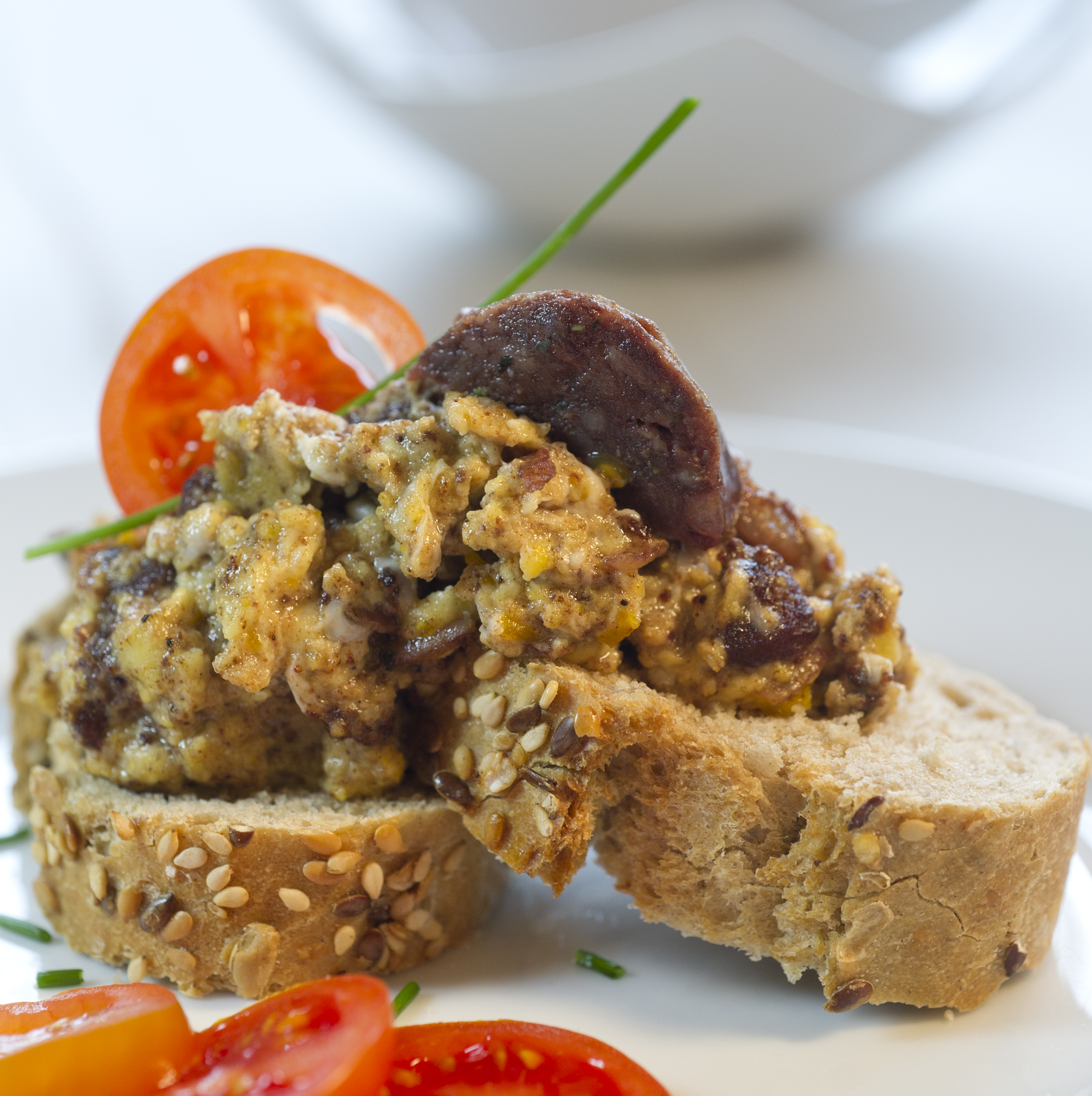 Revoltillo de morcilla de Burgos