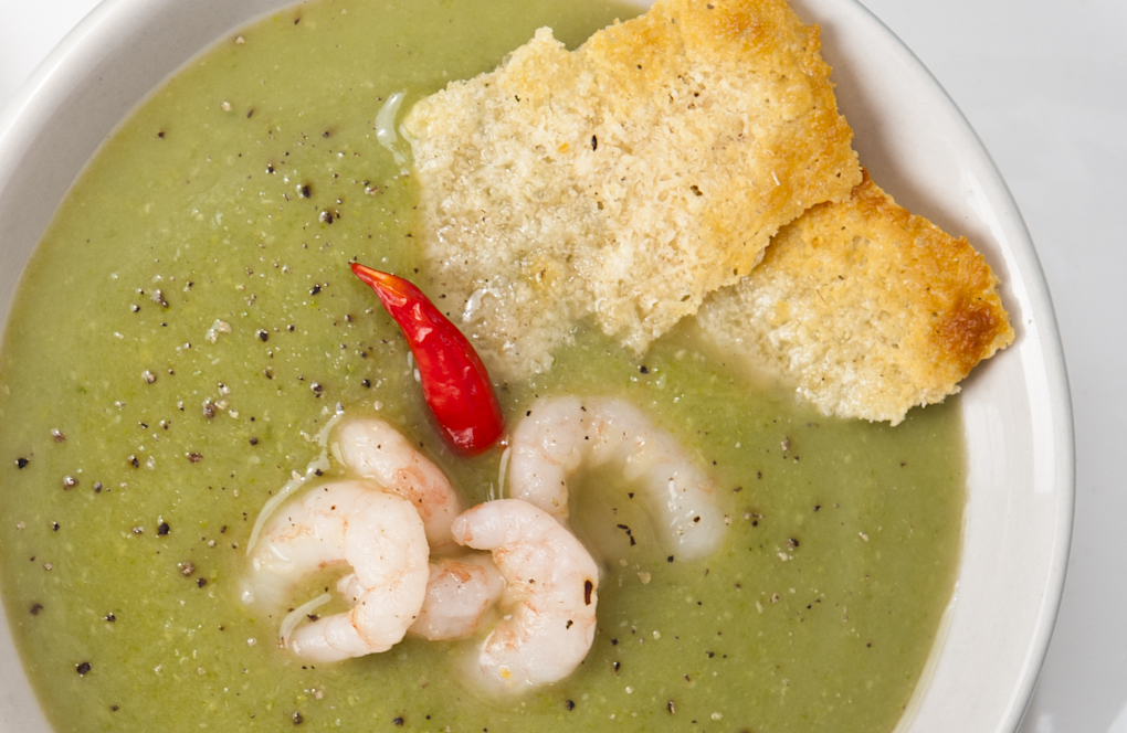 Vellutata di zucchine e gamberetti