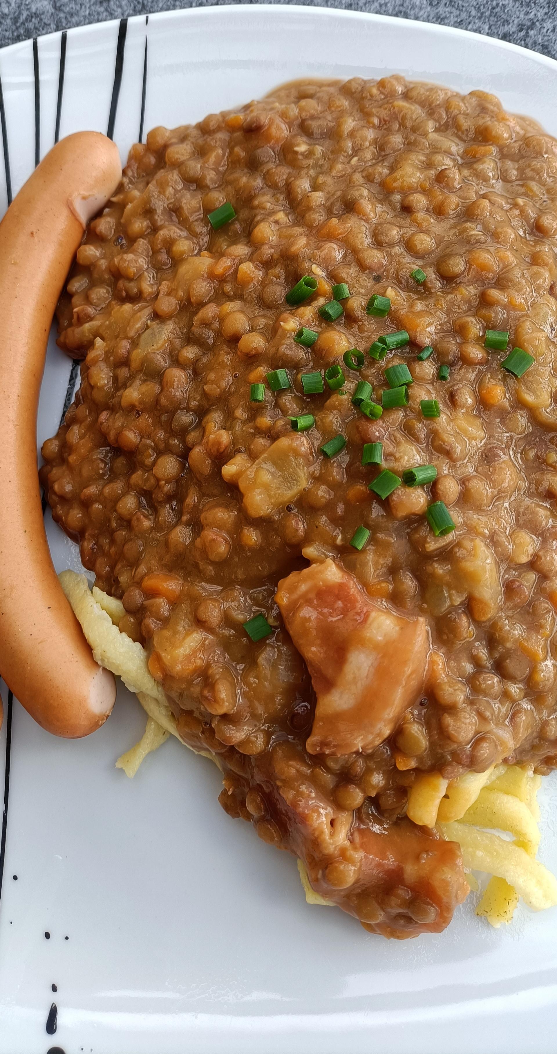 Linsen mit Spätzle und Saiten - Rezepte Cookeo | Krups