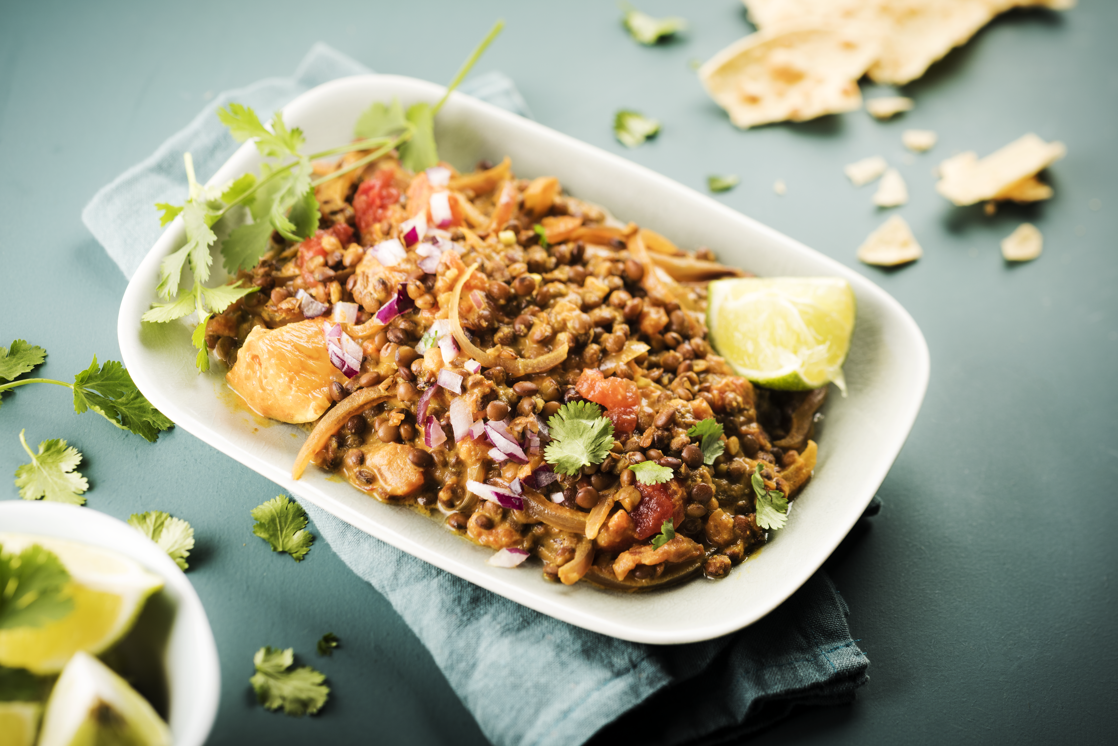 Dhal de lentilhas e cebola