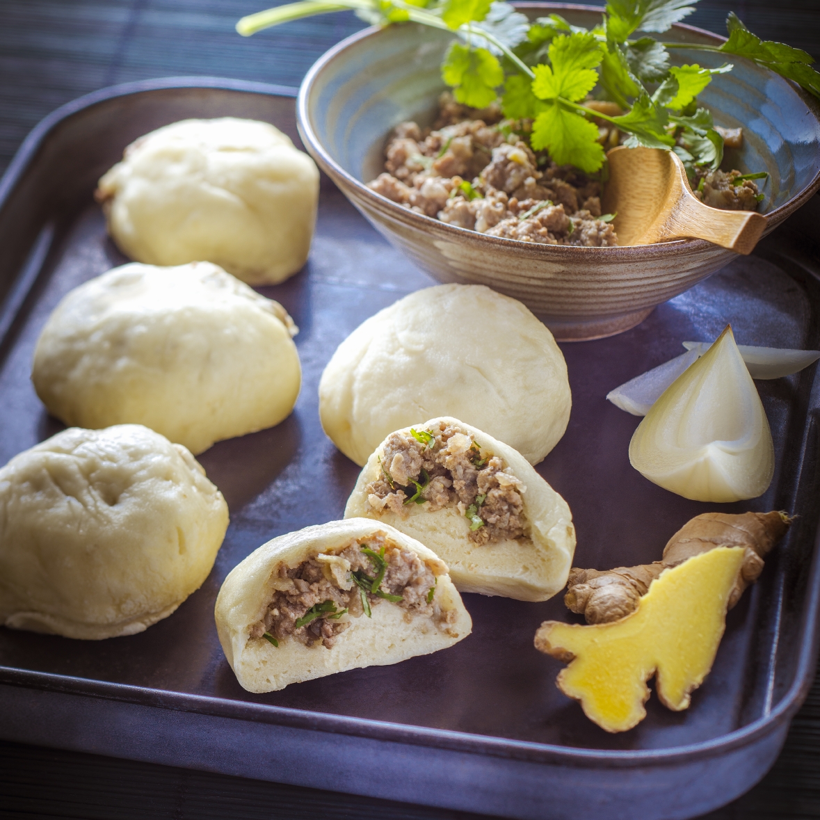 Banh Bao de carne de vacuno y champiñones