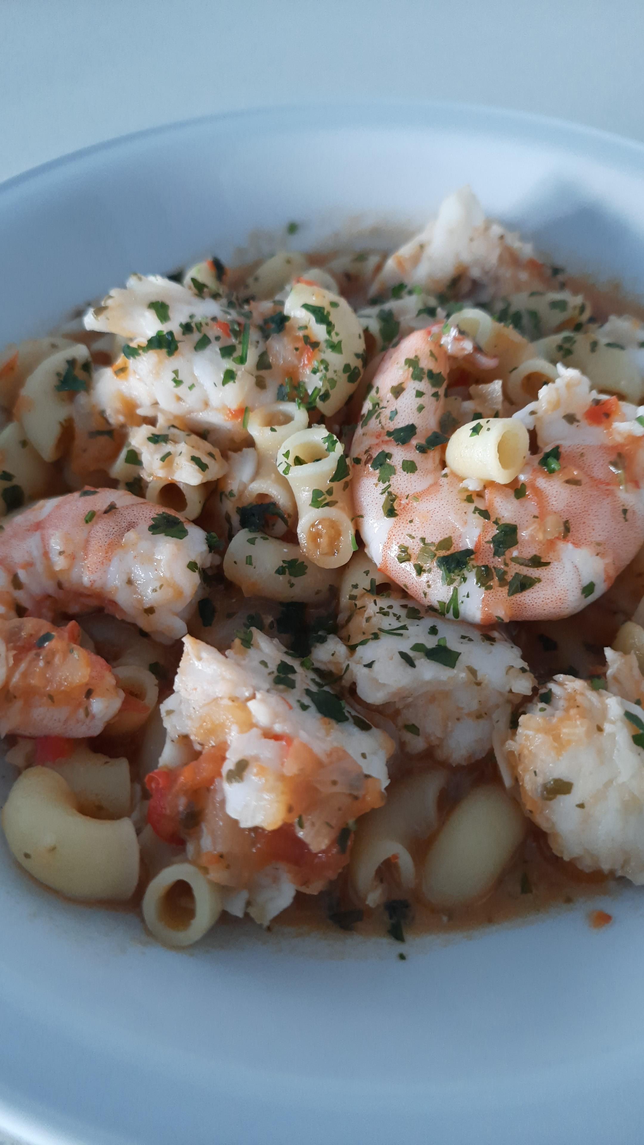 Massada de pescada e camarão