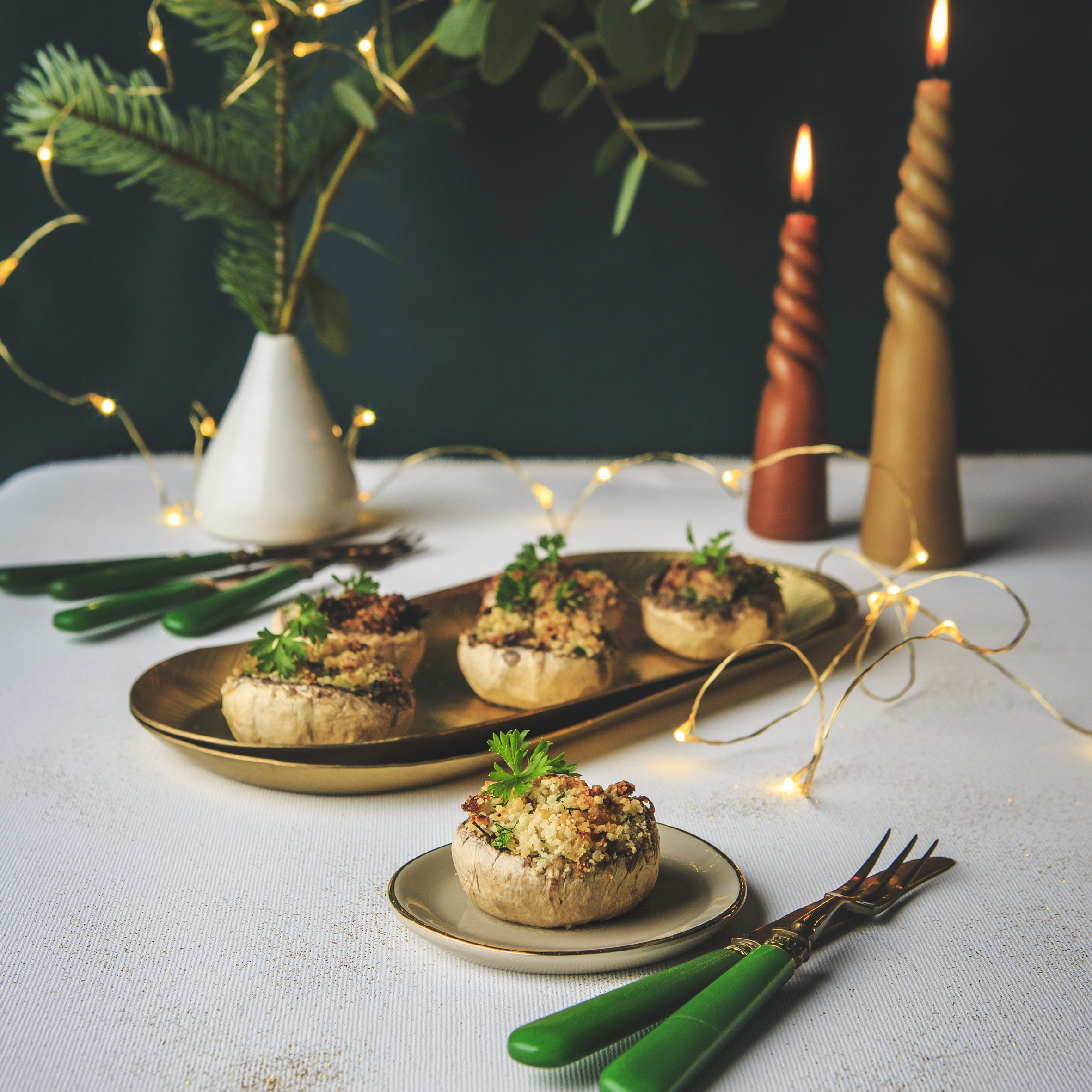 Champiñones rellenos de Peccorino