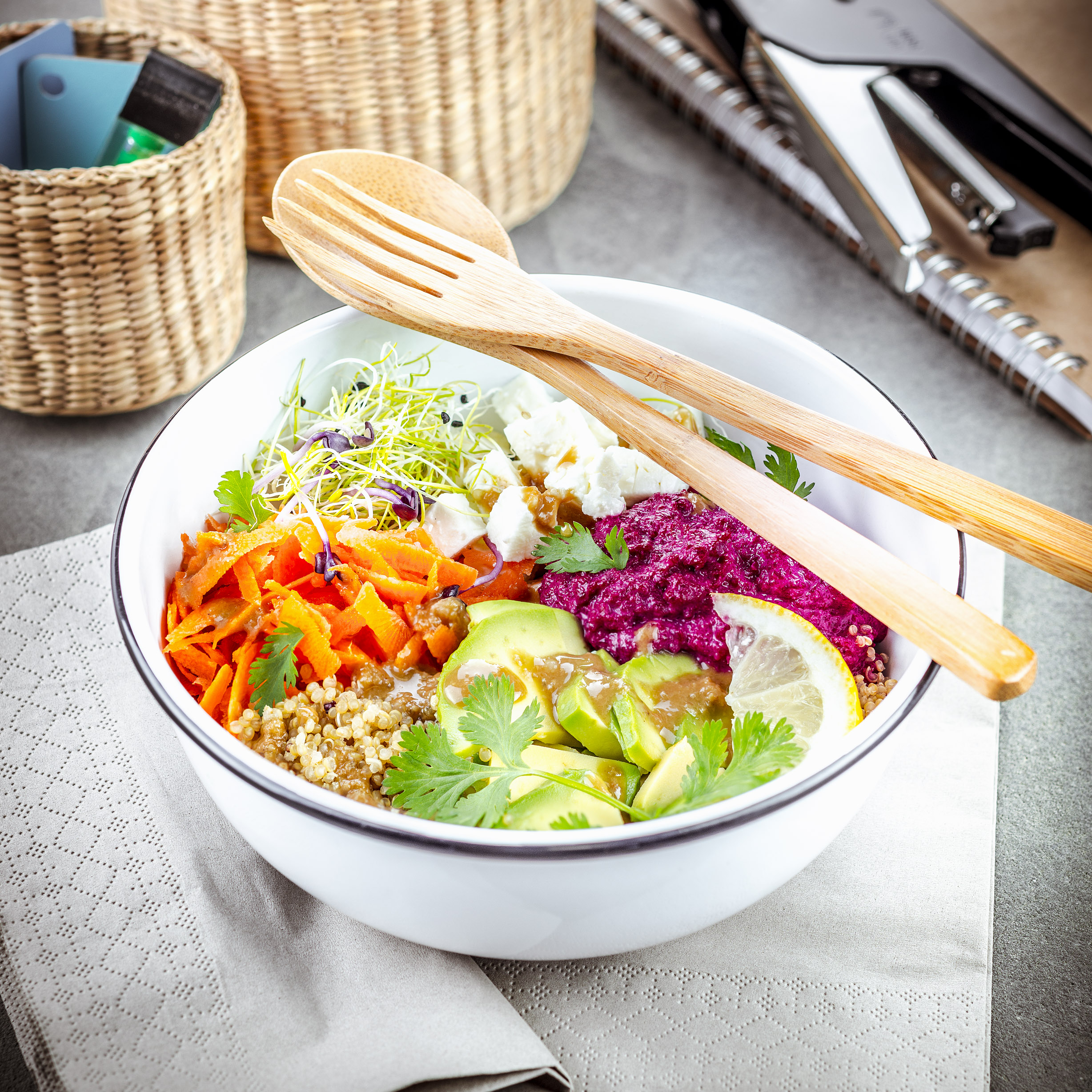«Buddha bowl» y vinagreta de tahini