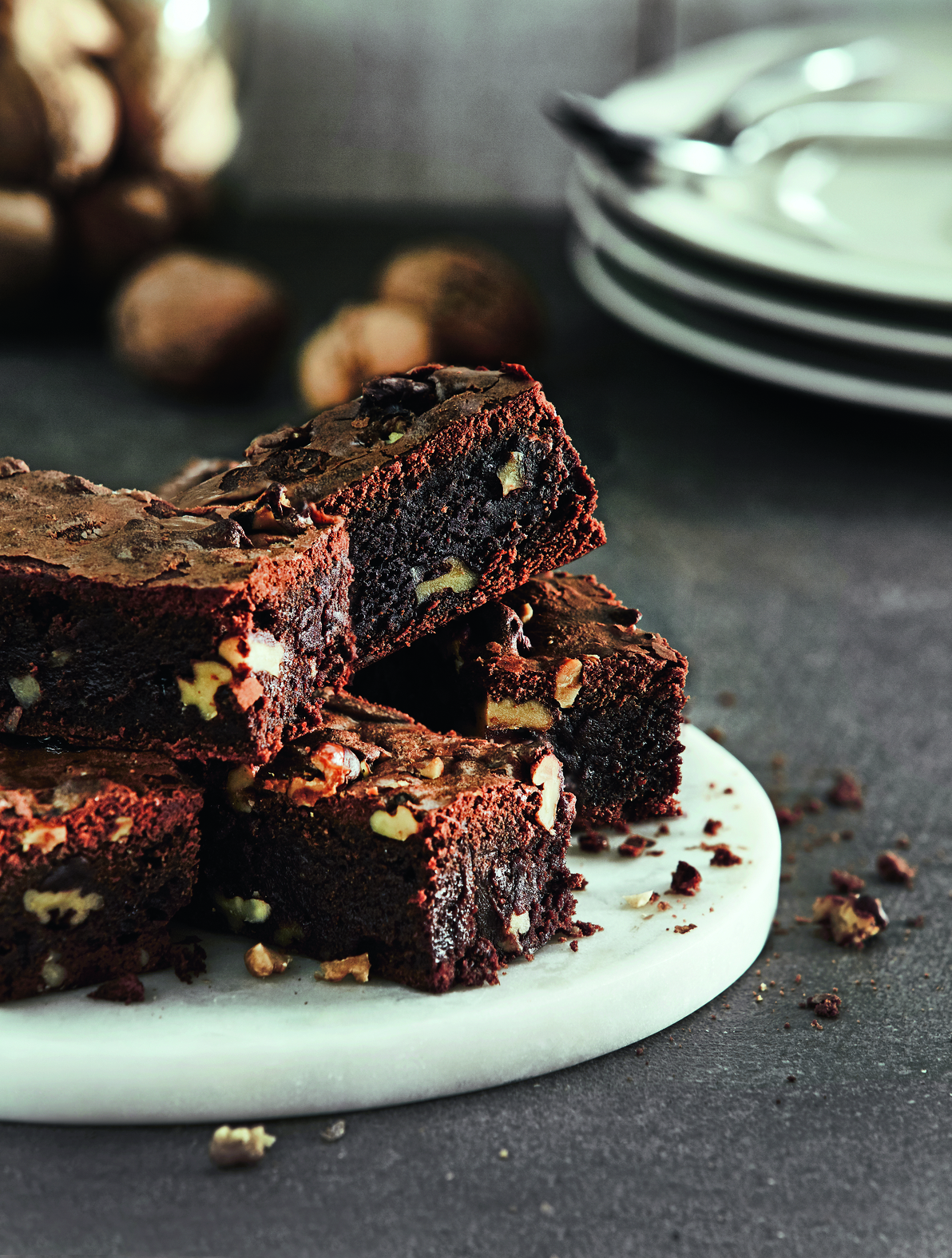 Brownie al cioccolato con noci pecan
