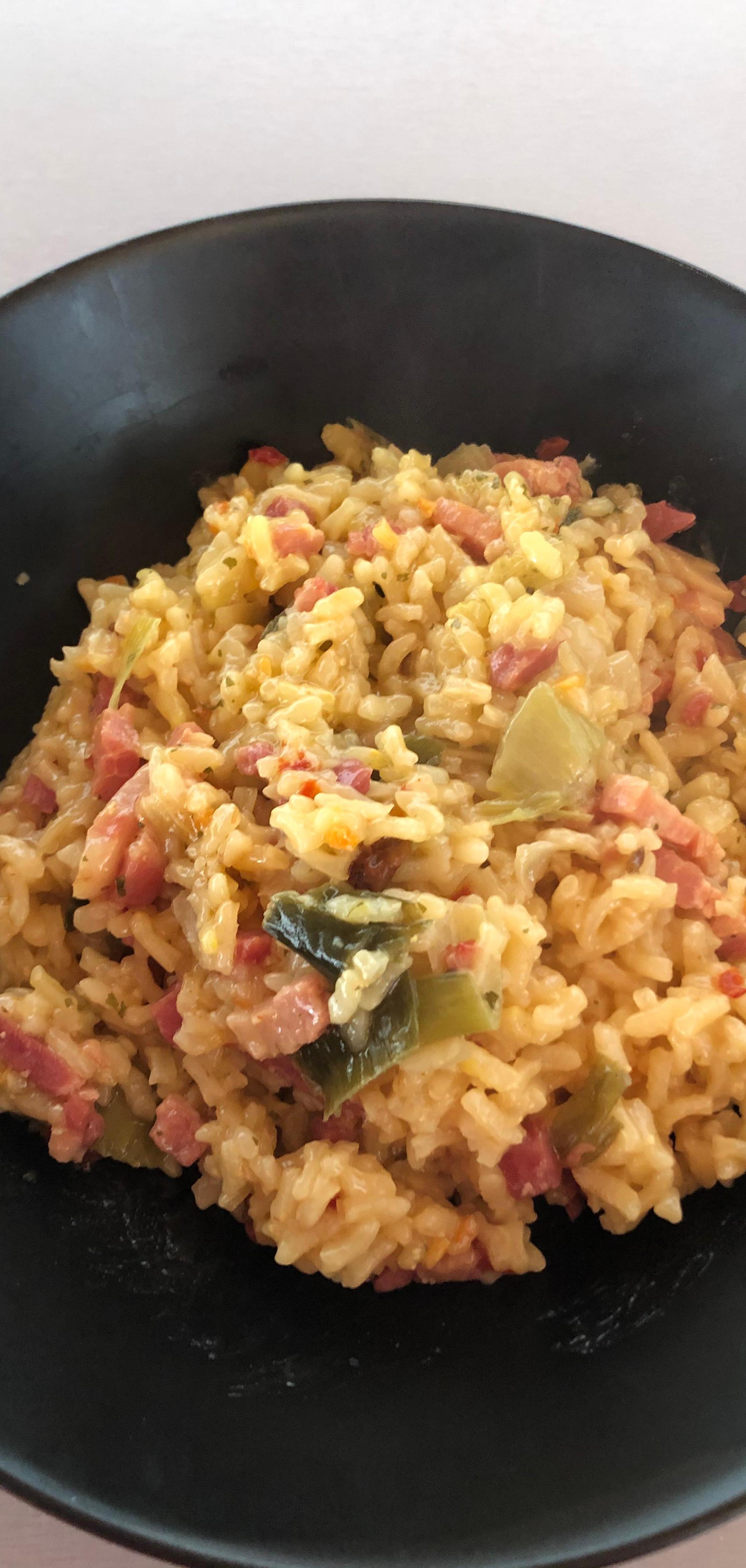 Risotto Poireaux Lardons Cookeo