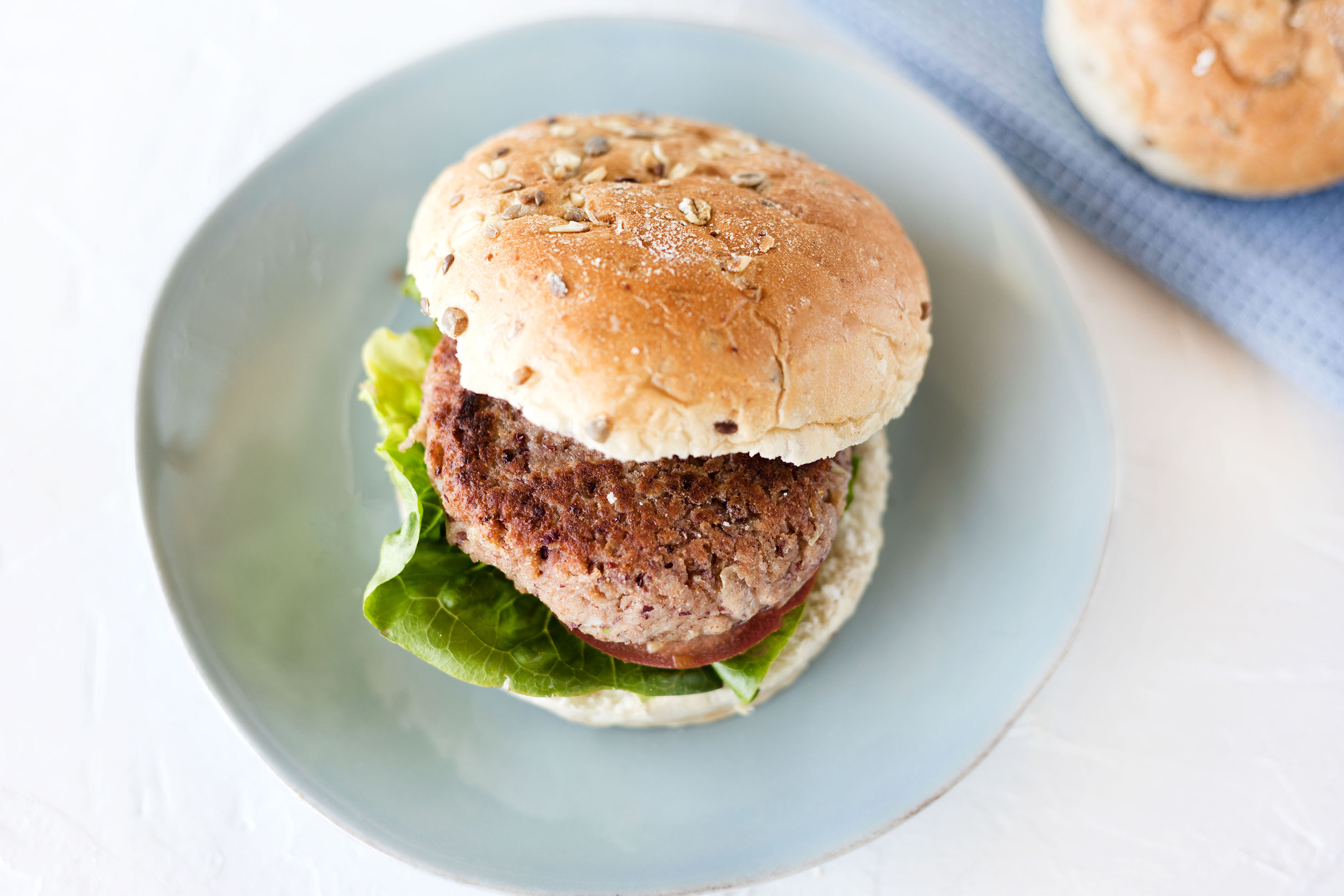 Hamburguesa vegetal de soja y alubias rojas