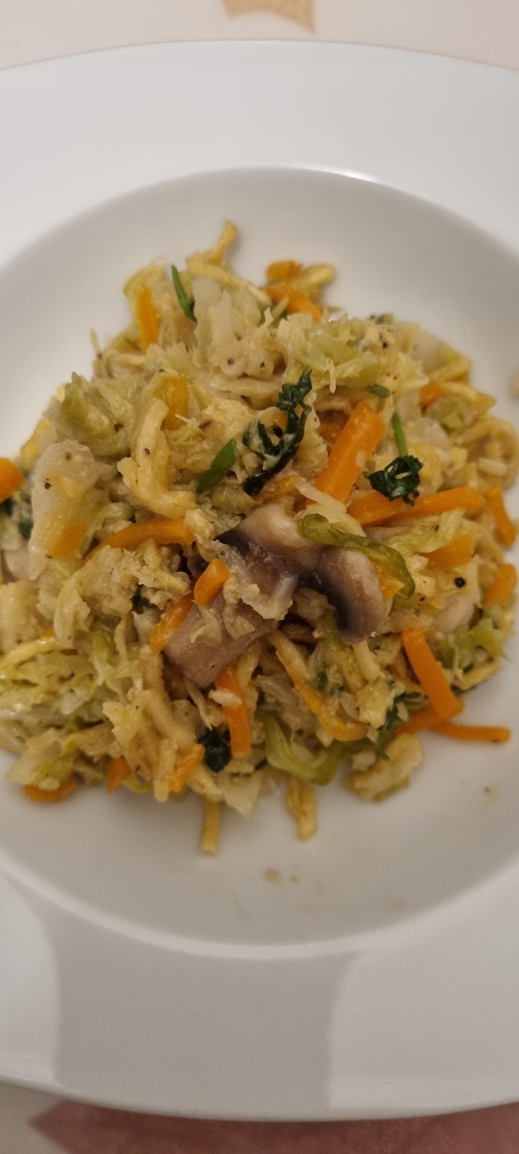 Braz de legumes e cogumelos