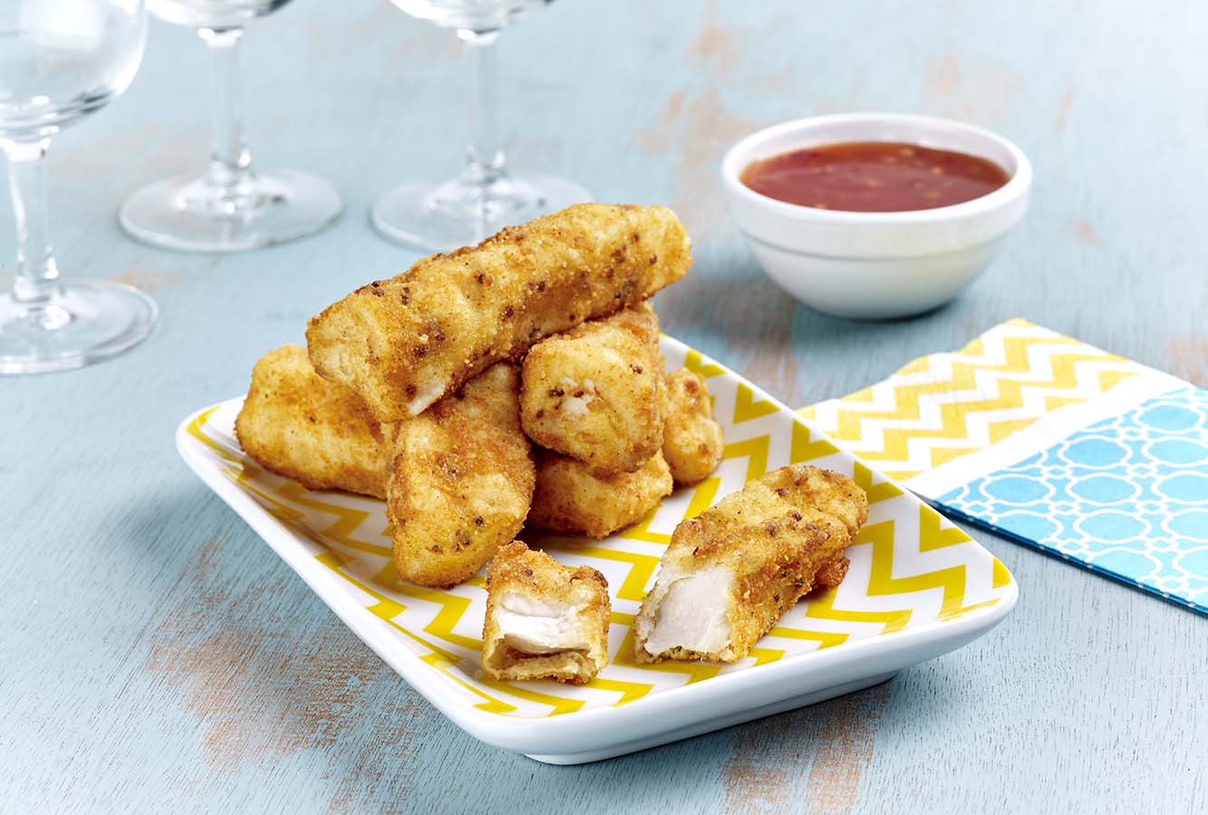 Fischstäbchen mit Dijon-Senf