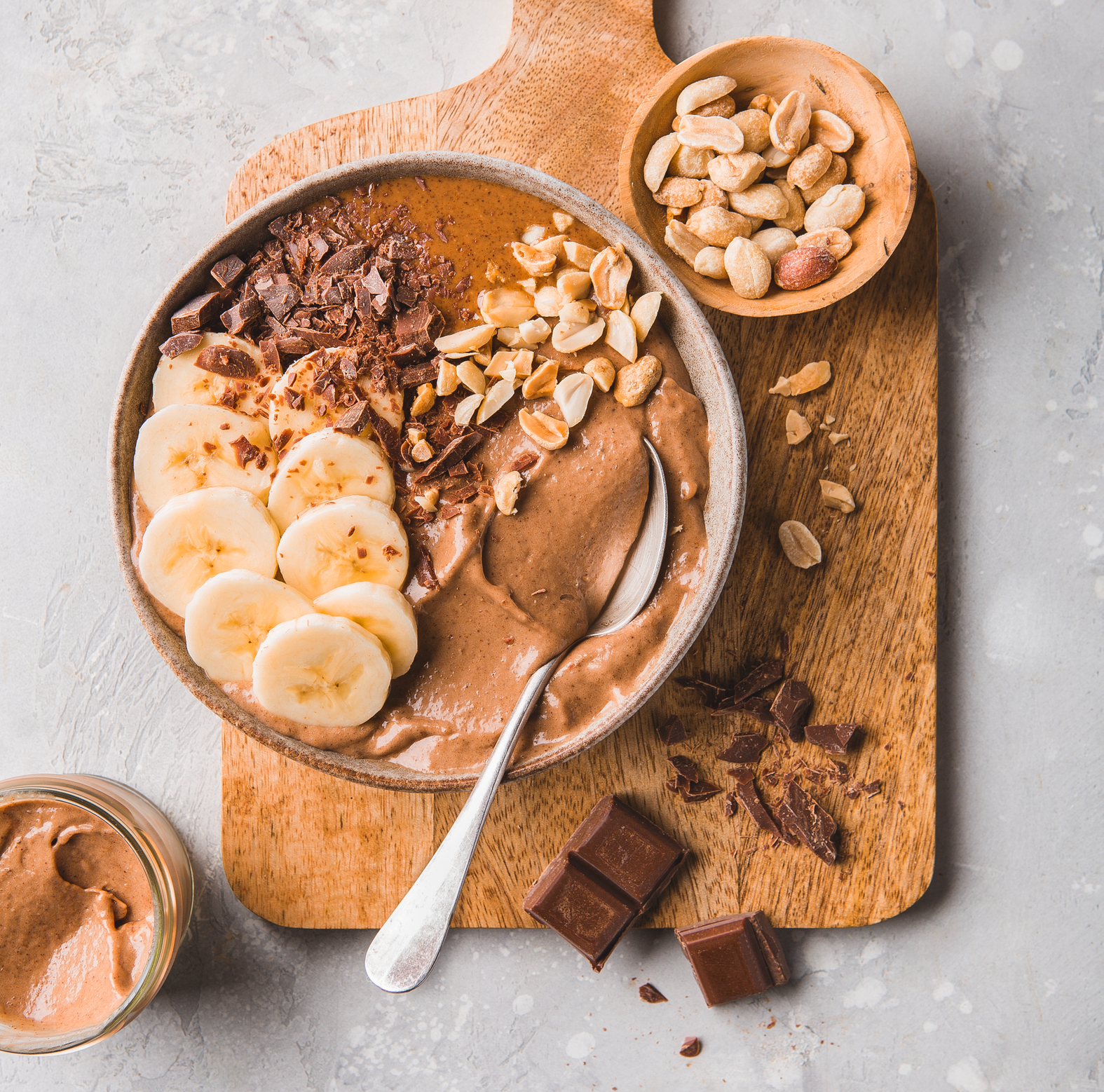 Crema de chocolate y plátano