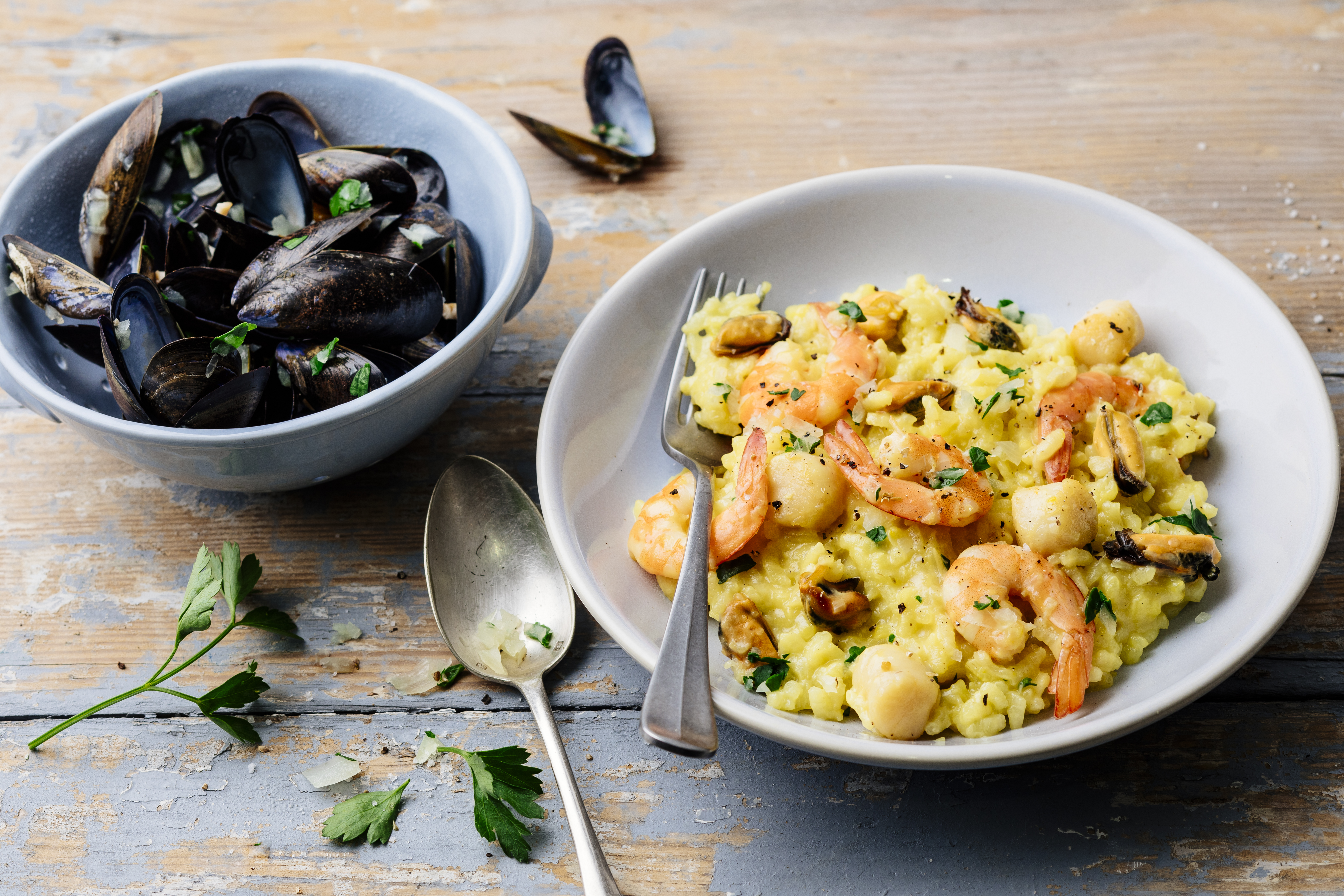 Risotto con mejillones