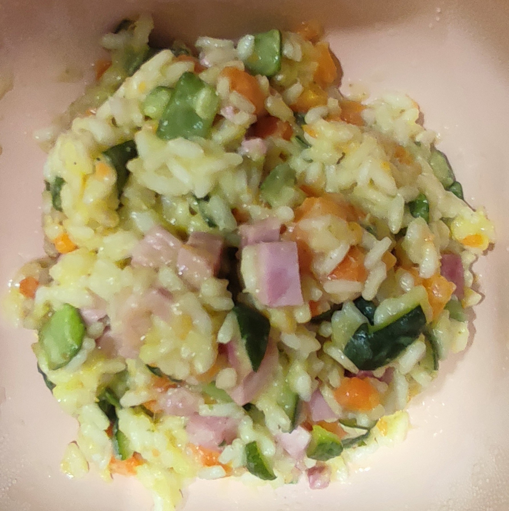 Risotto Zucchine Carote e Prosciutto cotto