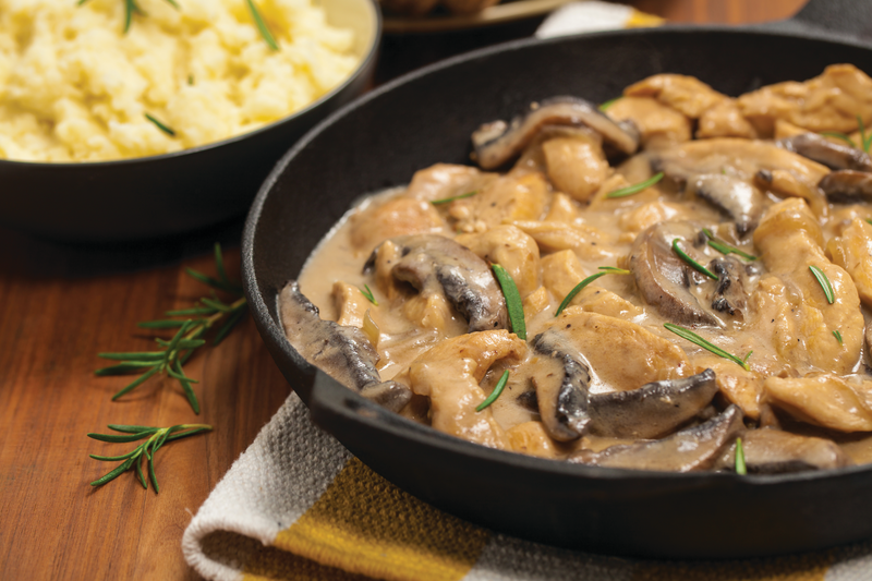 Frango estufado com natas