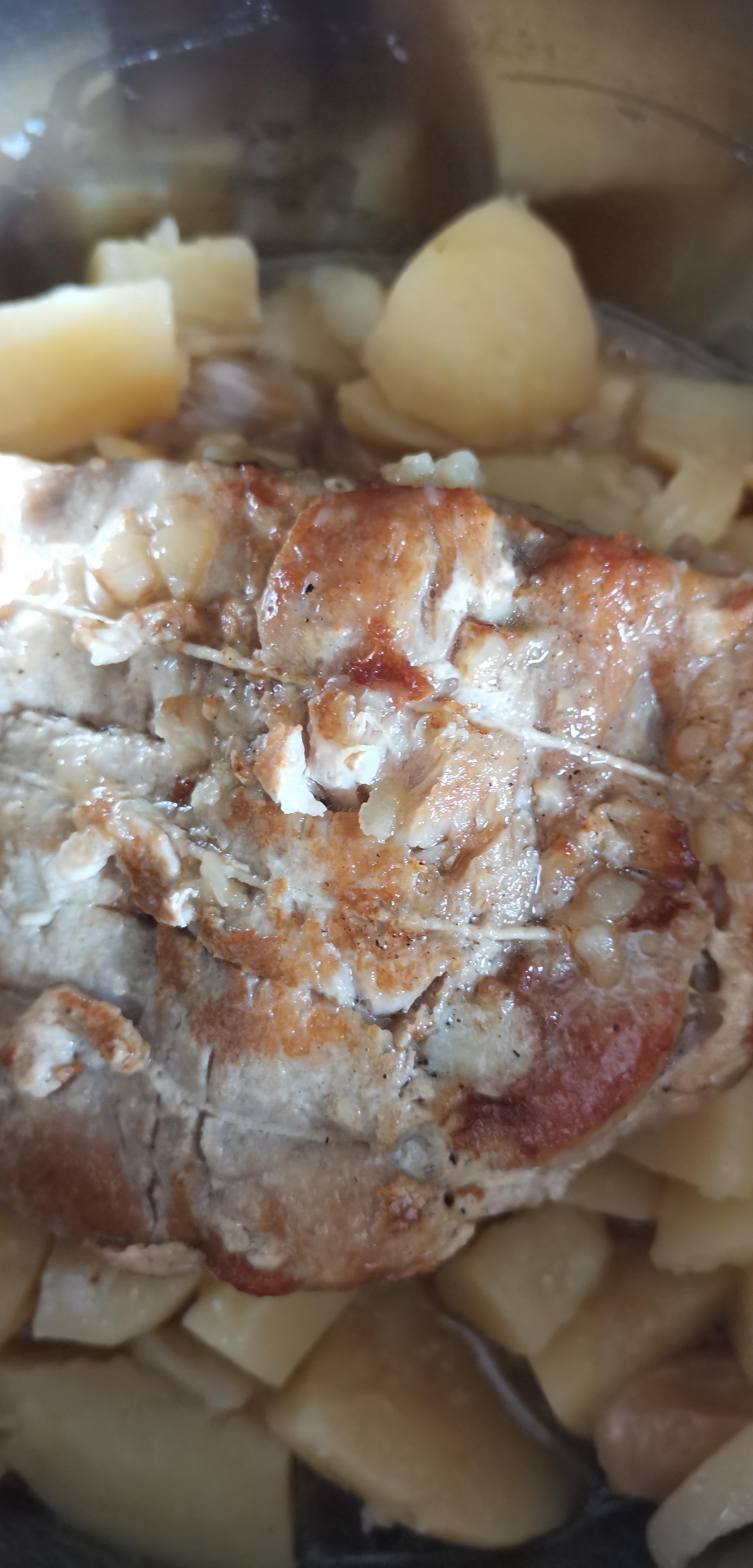 Rôti de porc saumuré fumé et pommes de terre - Recette Cookeo | Moulinex
