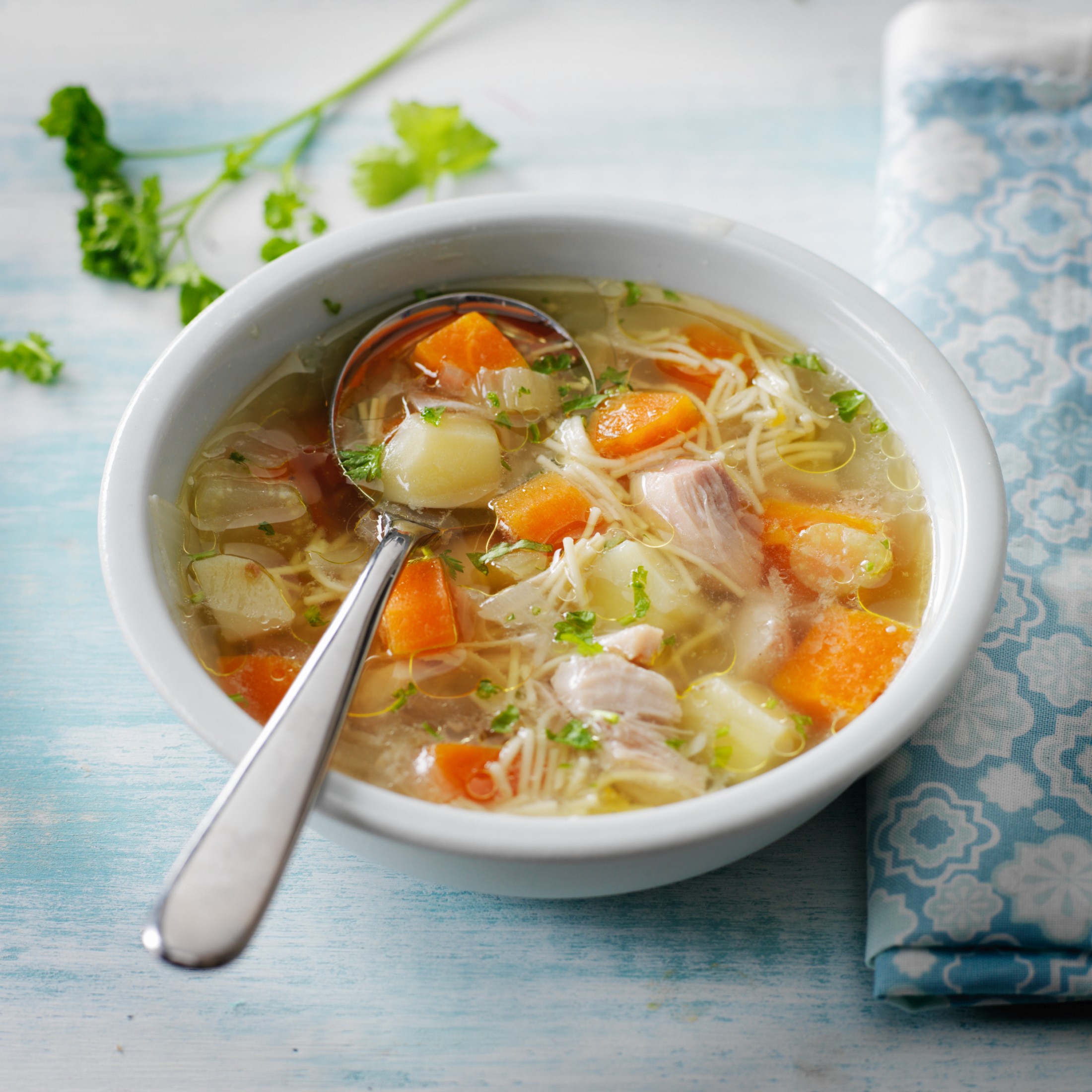 Zuppa di pollo con vermicelli