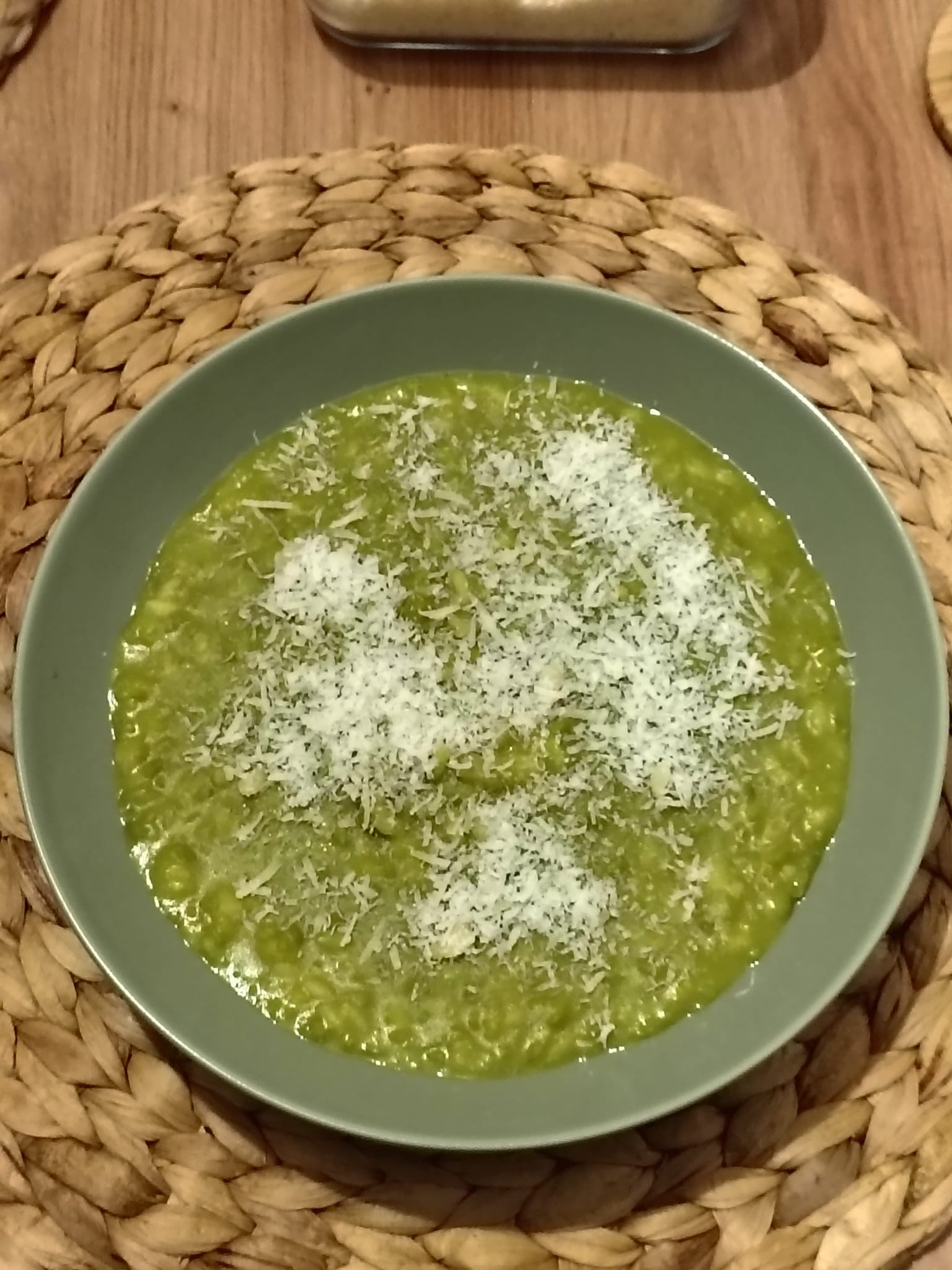Risotto con crema di piselli