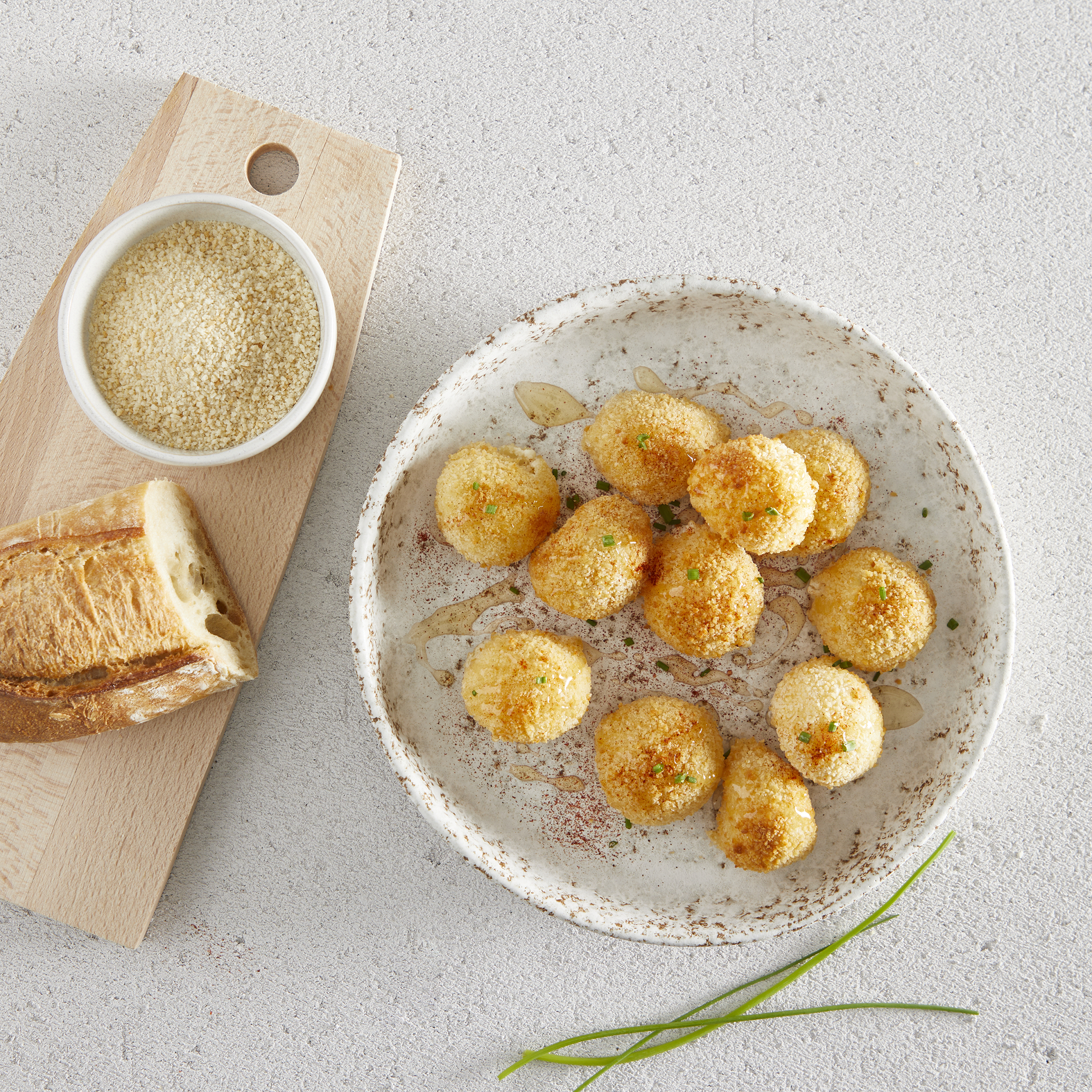 Crocchette al formaggio di capra con miele