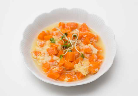Zuppa di carote e branzino