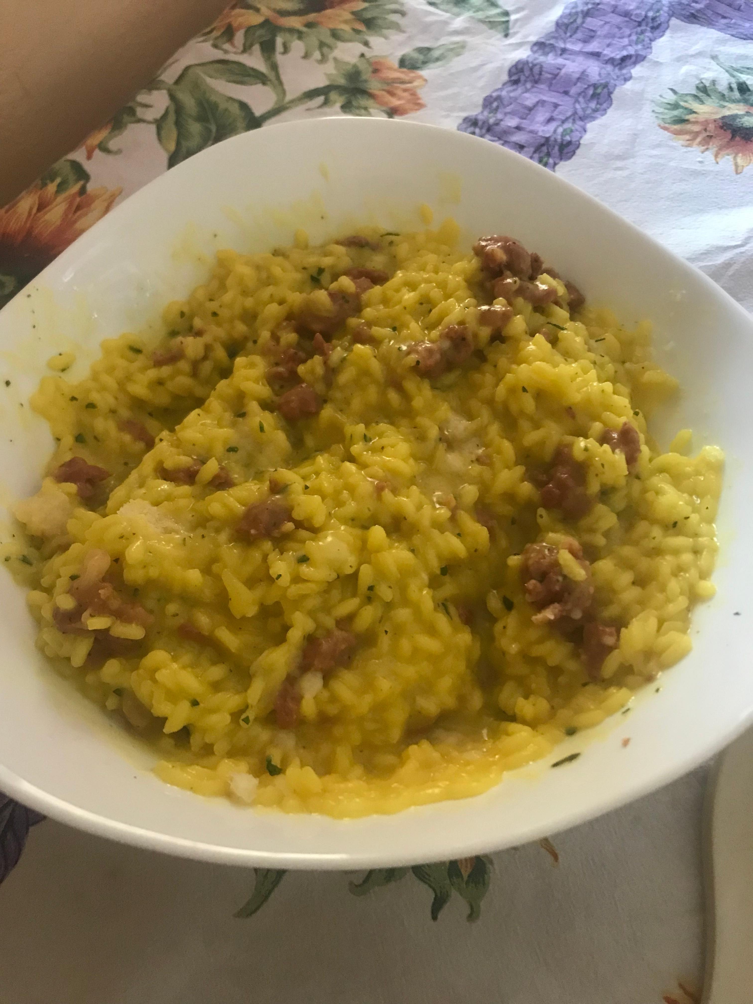 Risotto pasta di salame e zafferano