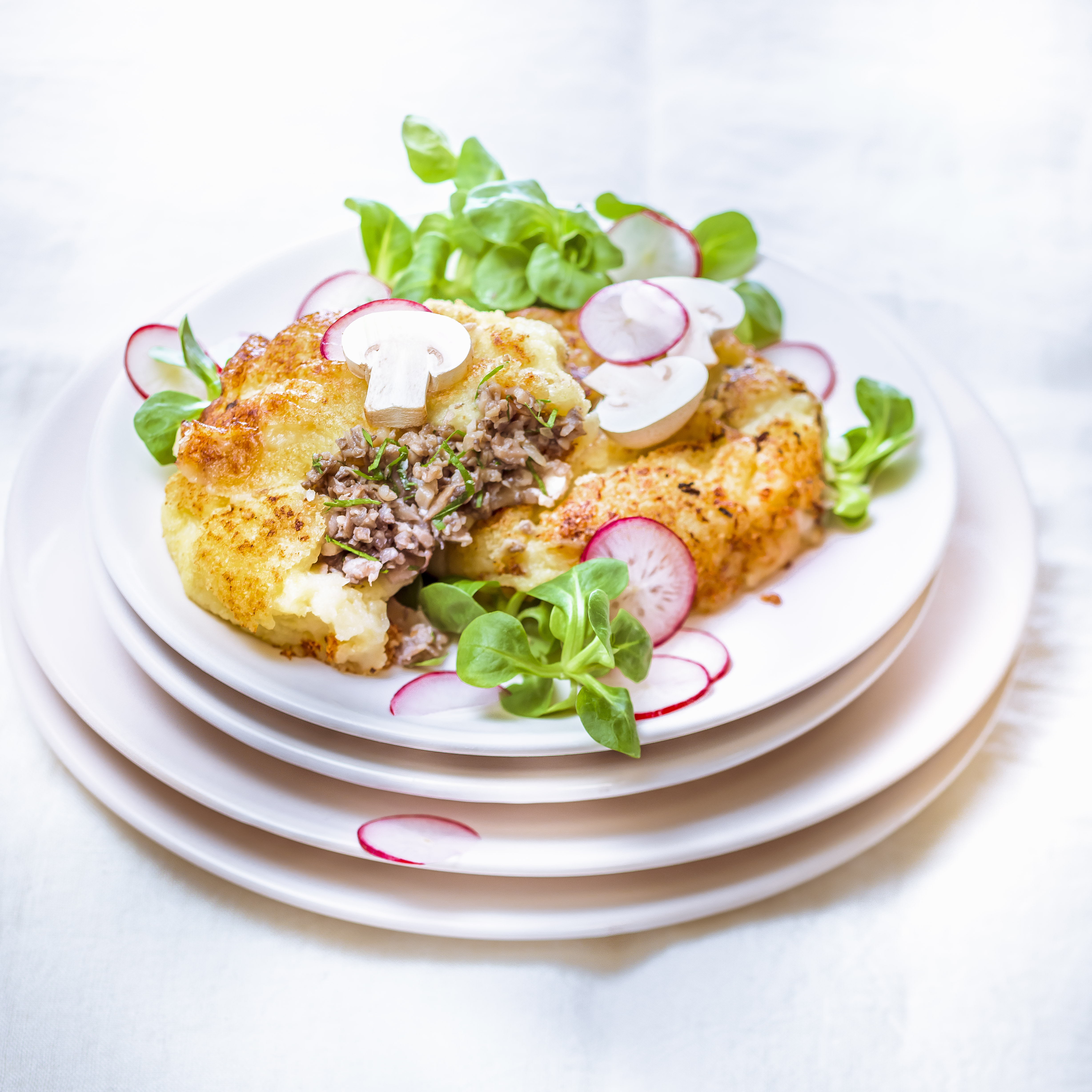 Tortitas de patata con champiñones
