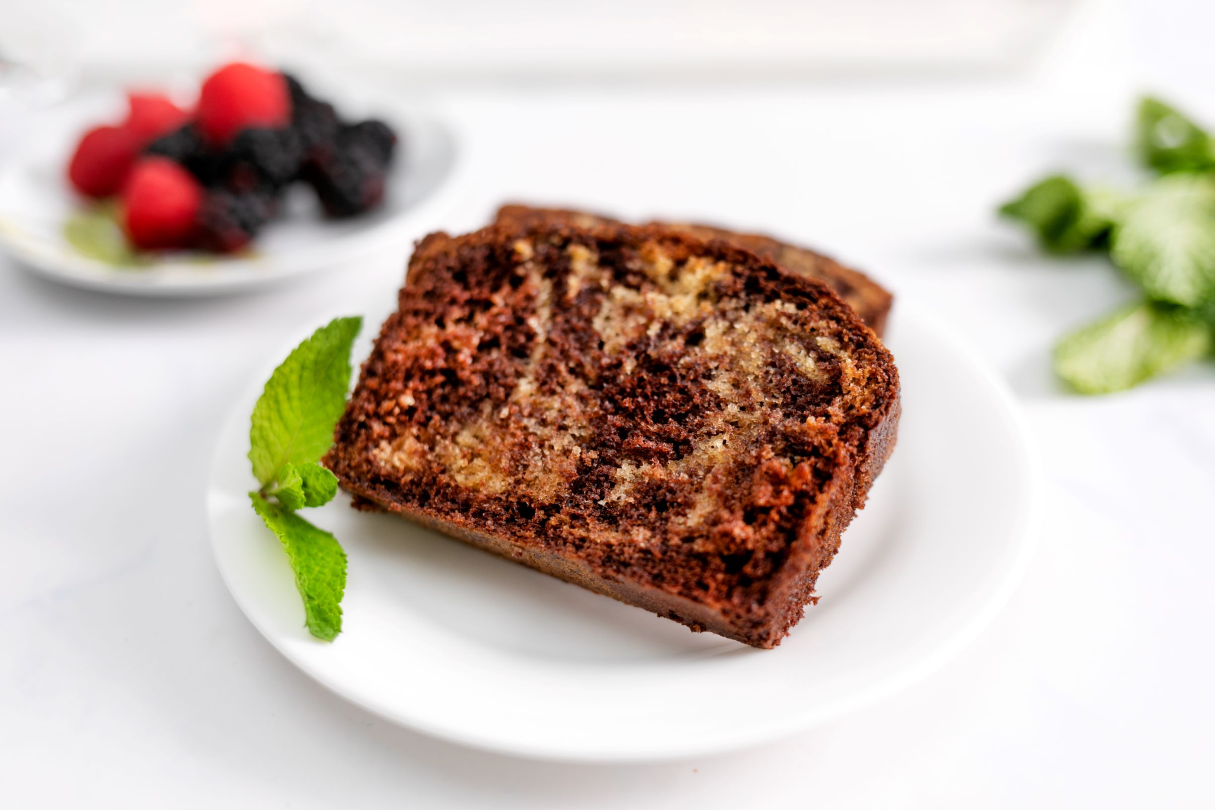 Bizcocho marmorizado de vainilla y chocolate