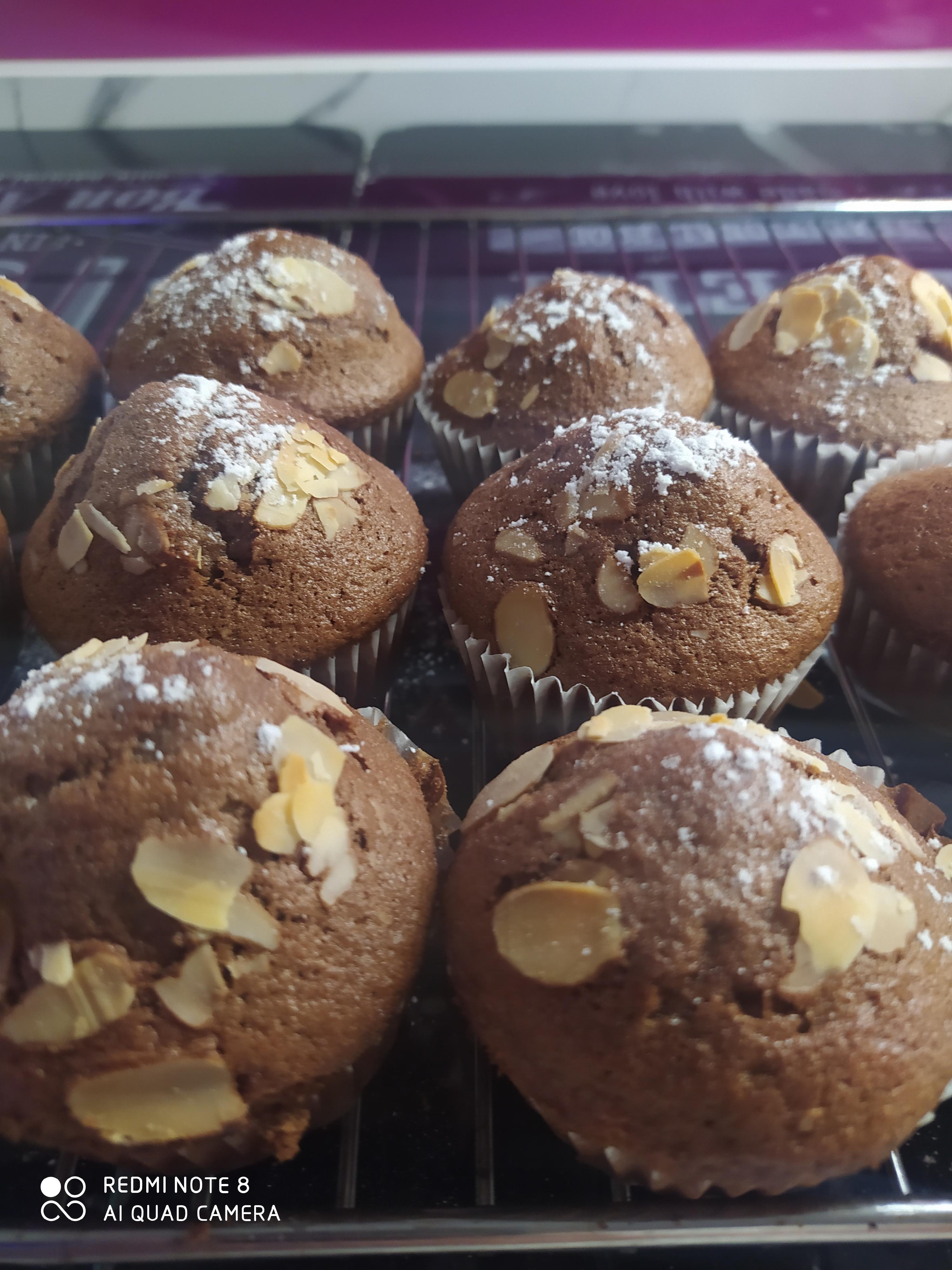 Muffins de chocolate y almendras