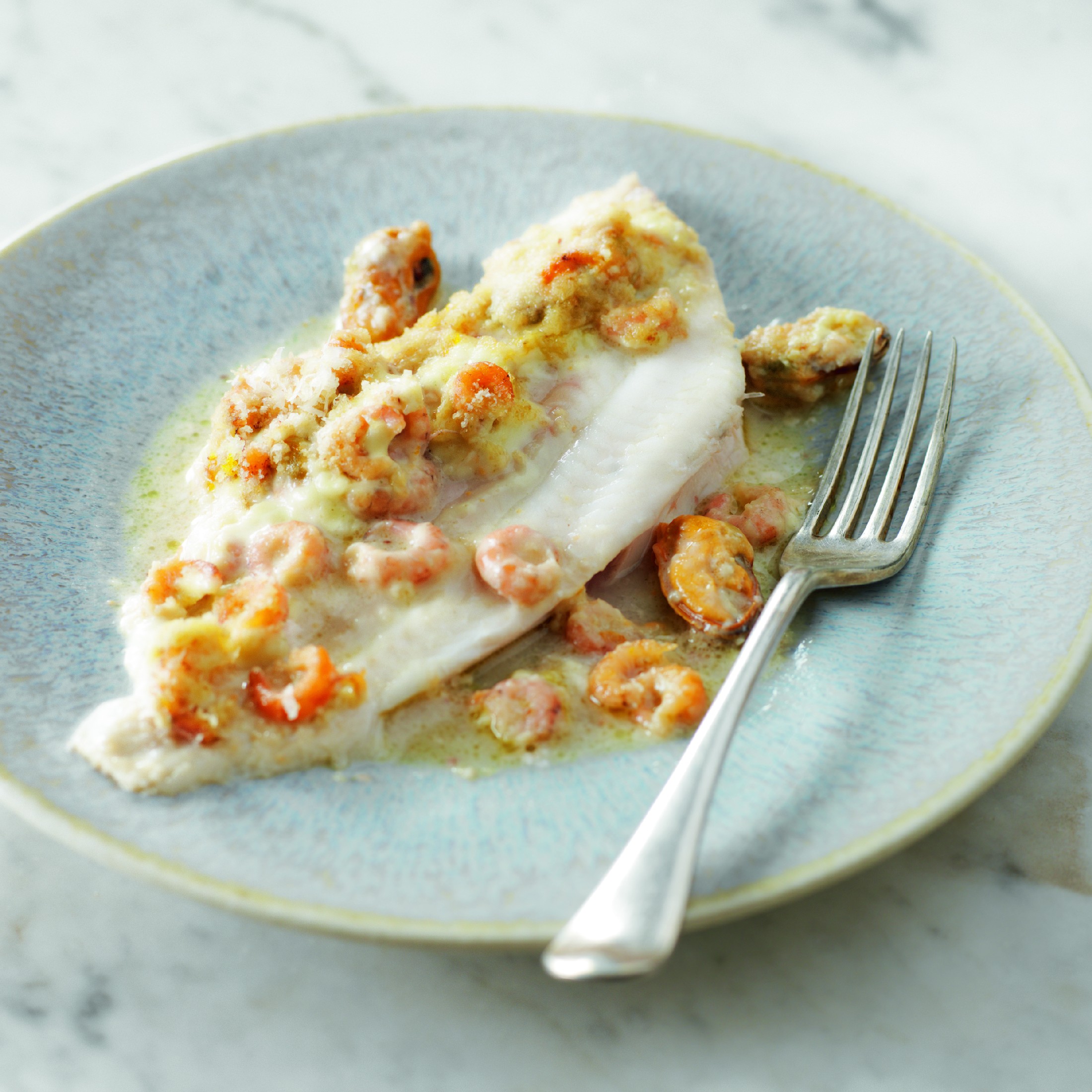 Filetes de linguado gratinados