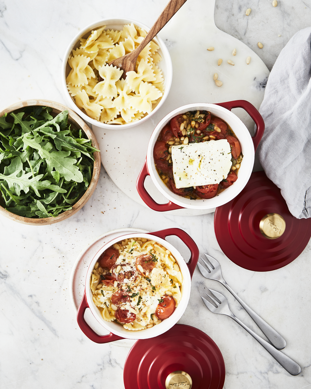 Pasta met gebakken feta