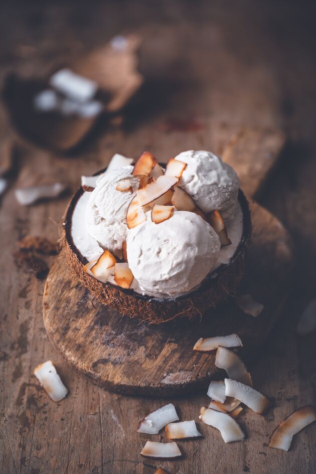 Sorvete de coco vegan