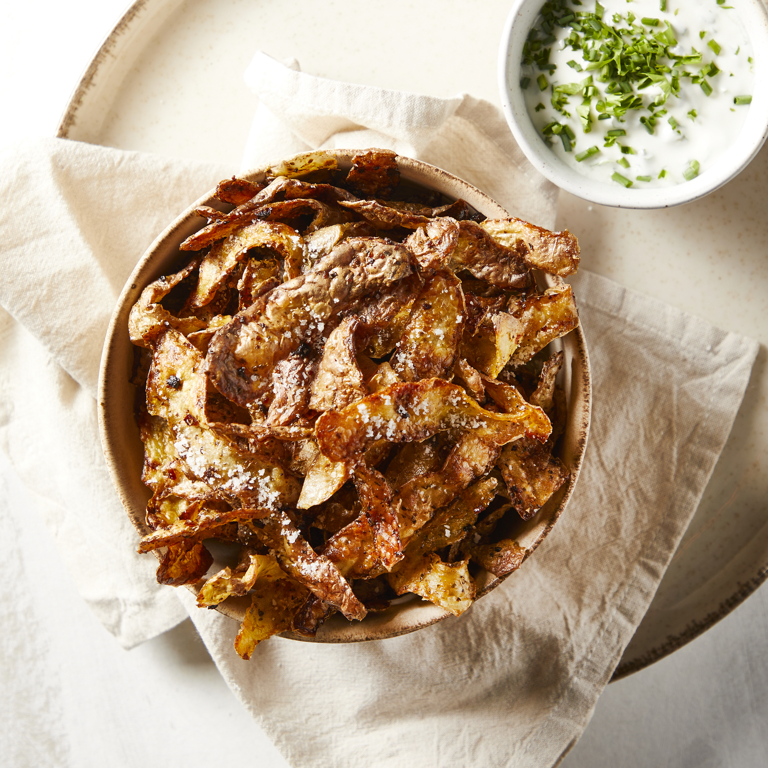 Cascas de batatas fritas