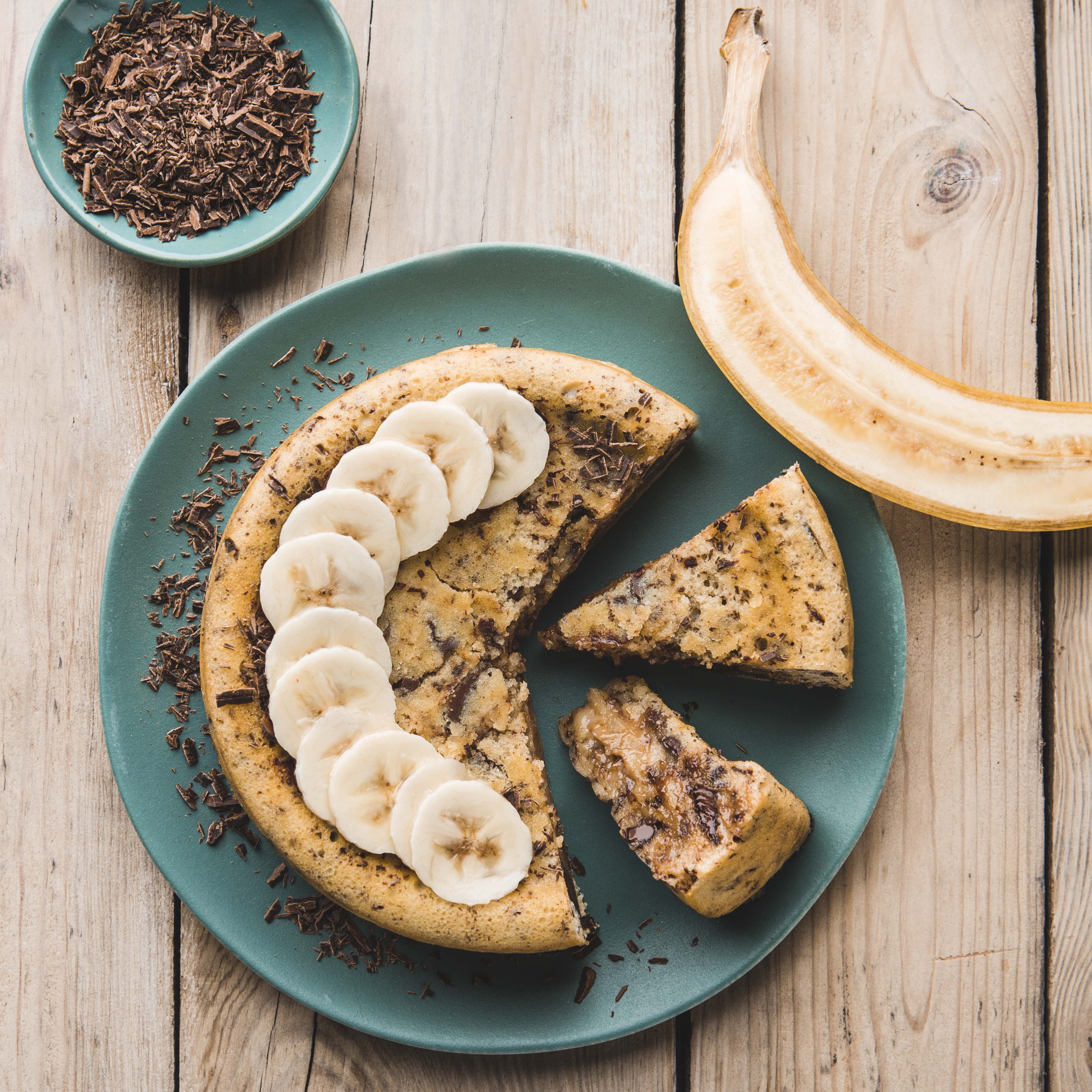 Pastel de chocolate y plátano