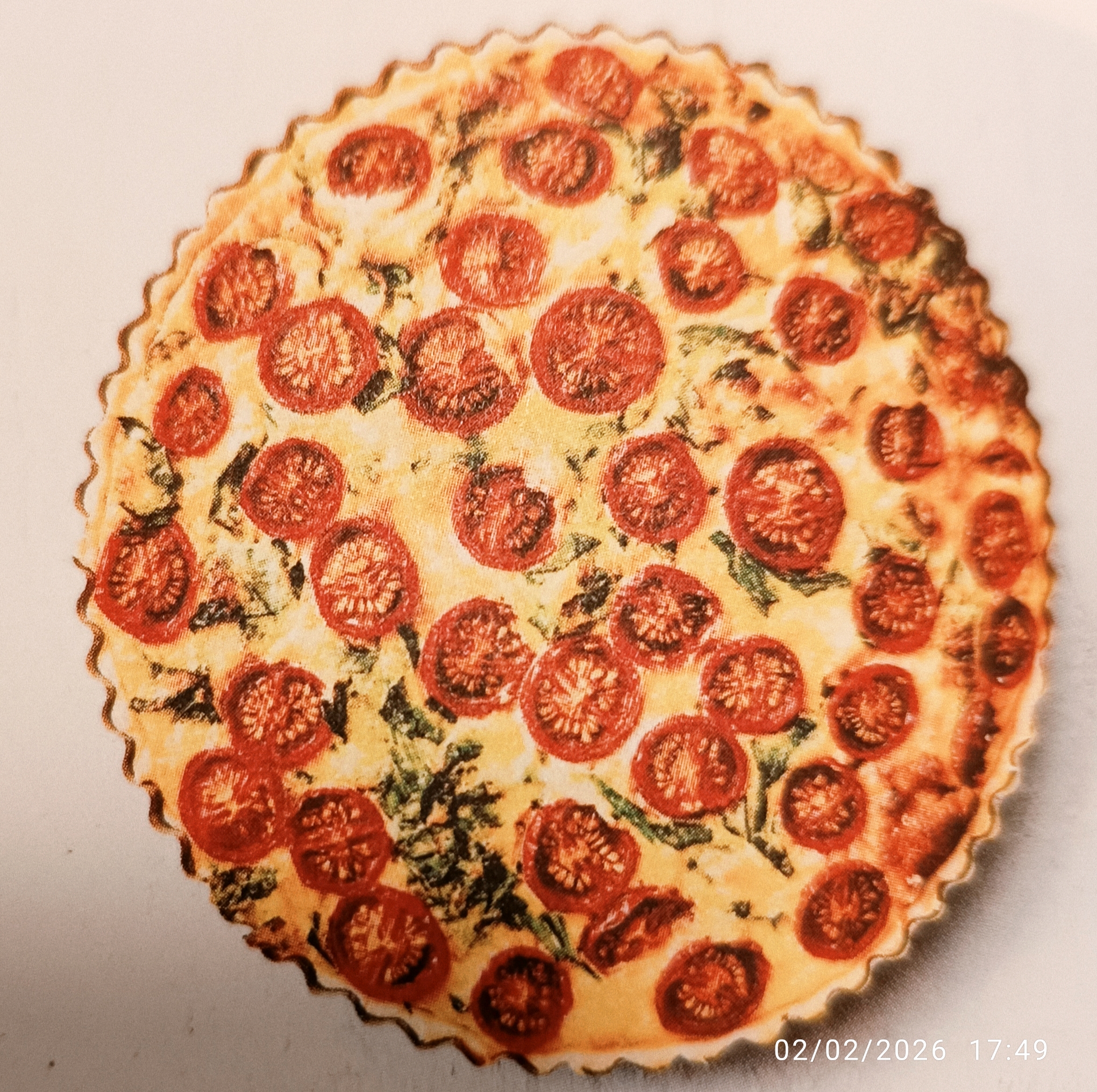 Quiche espinacas, tomates cherry y ricota